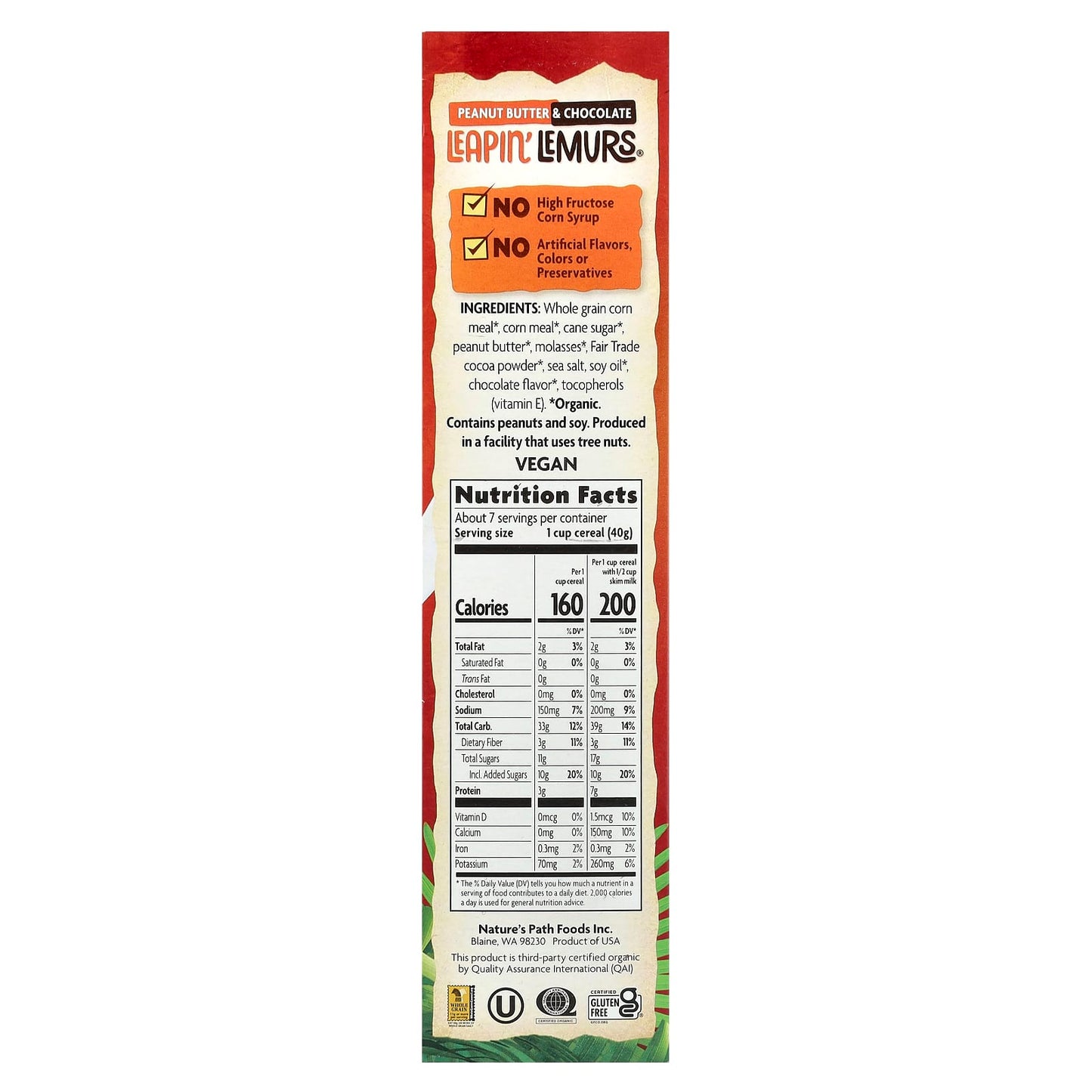 Nature's Path, Envirokidz Organic, Leapin' Lemurs Cereal, Peanut Butter & Chocolate, 10 oz (284 g) - Image 2