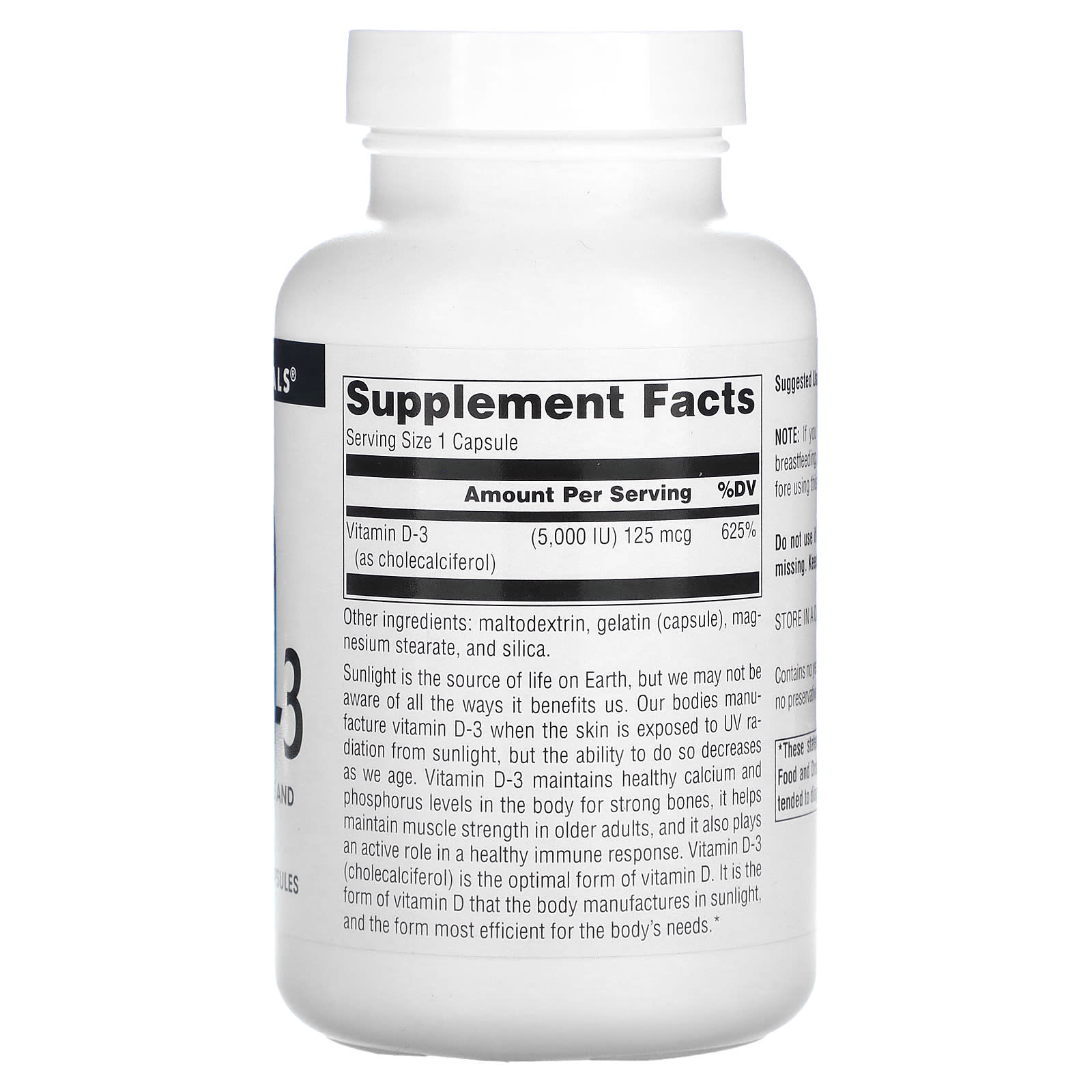 Source Naturals, Vitamin D-3, 125 mcg (5,000 IU), 240 Capsules