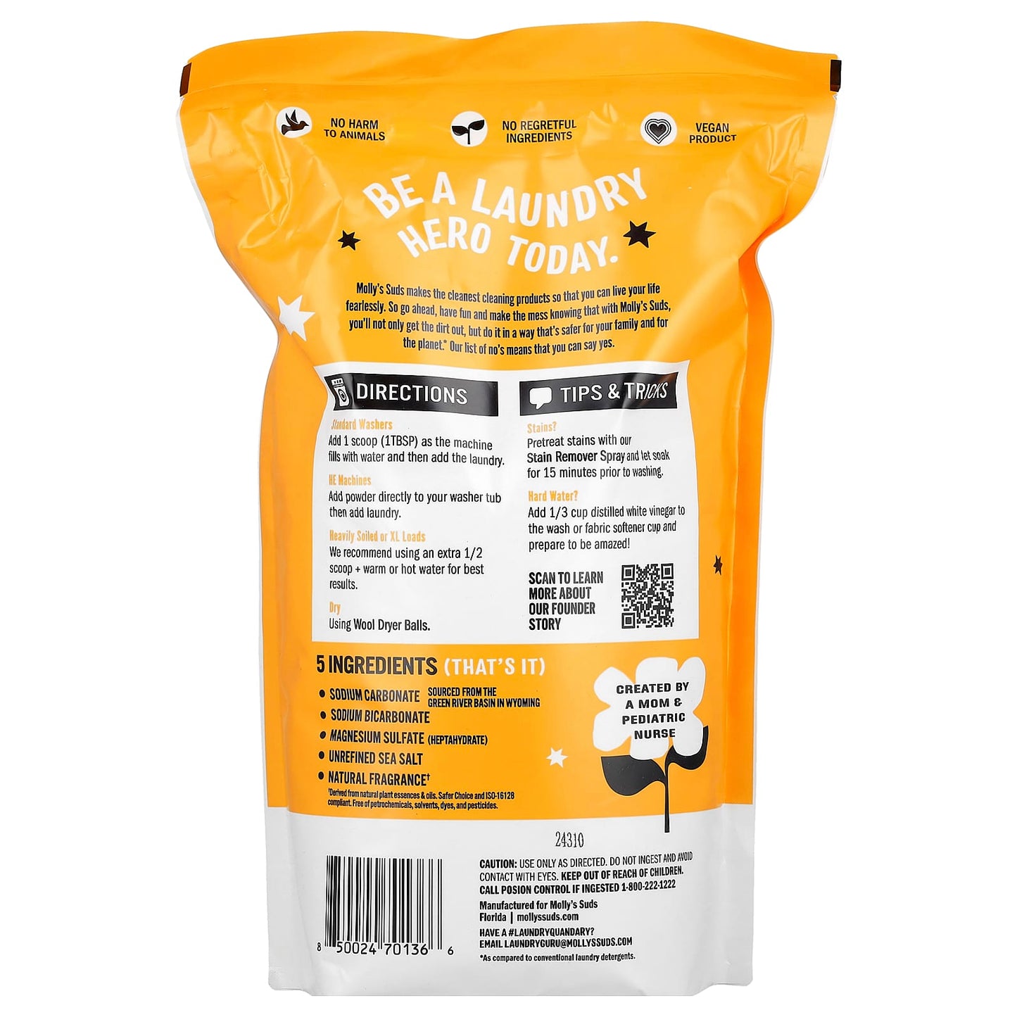 Molly's Suds, Laundry Powder, Citrus Grove, 79 oz (2.23 kg) - Image 2