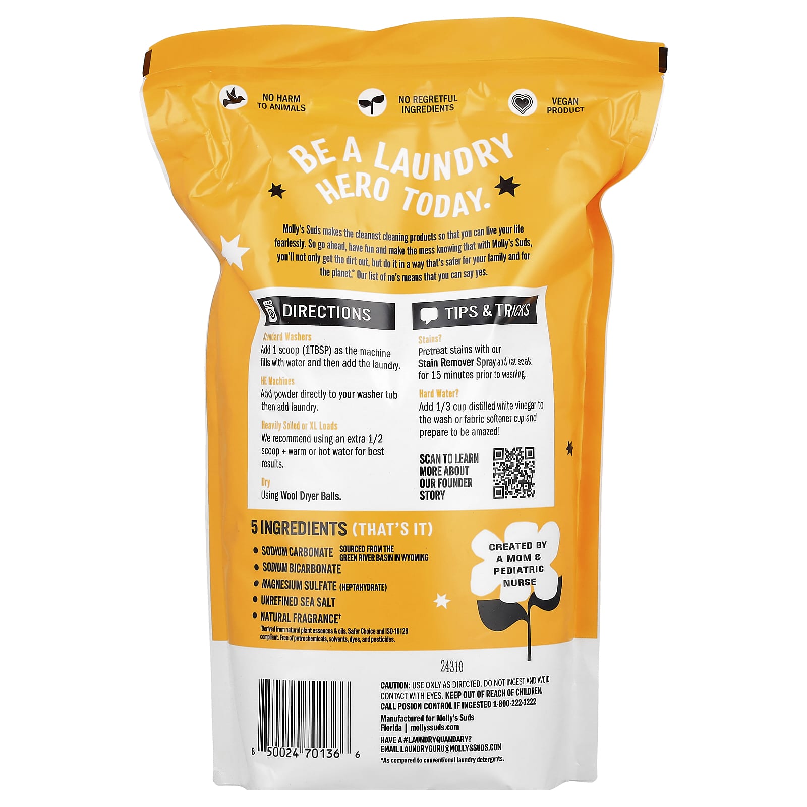 Molly's Suds, Laundry Powder, Citrus Grove, 79 oz (2.23 kg) - Image 2