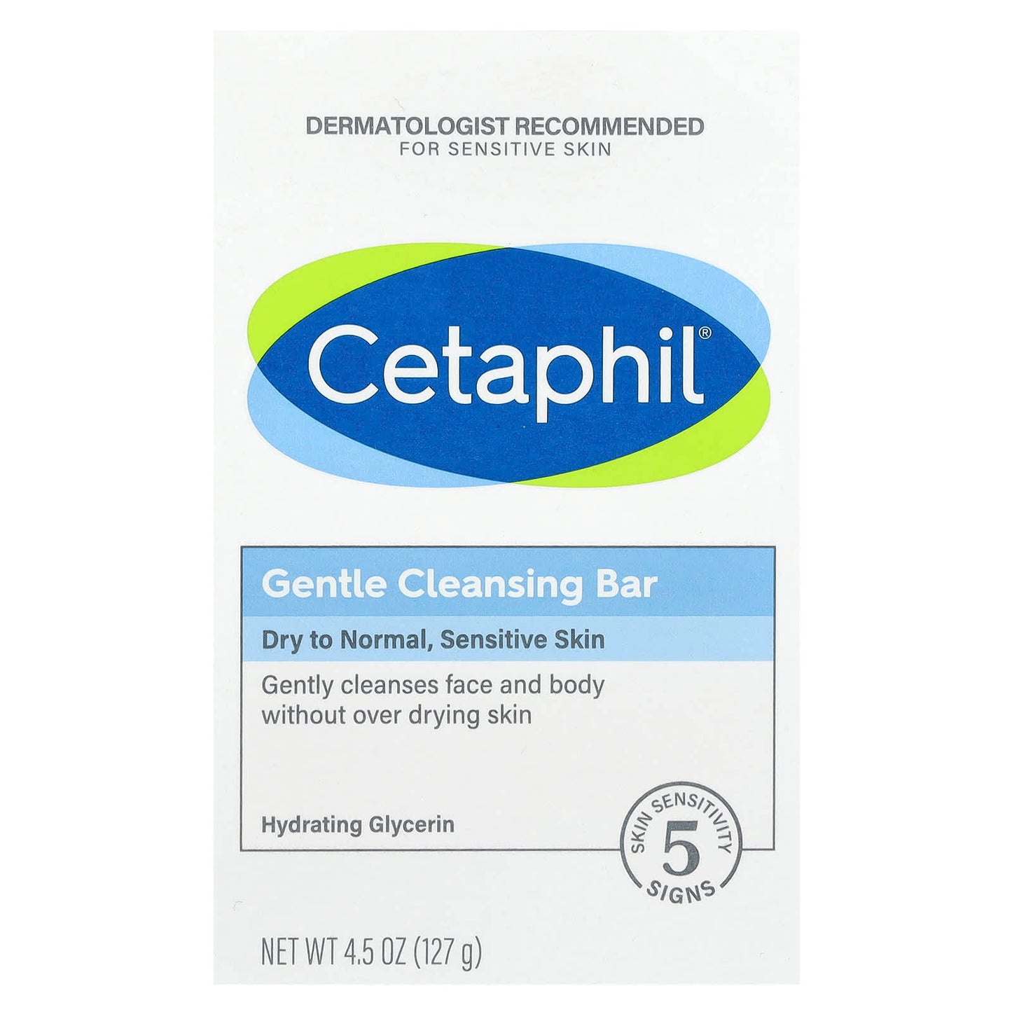 Cetaphil Gentle Sensitive Skin Cleansing Bar Soap 4.5 oz - Image 1