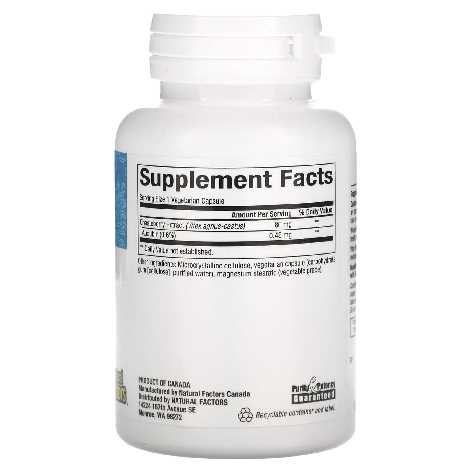 Natural Factors, WomenSense®, Vitex Chasteberry Extract, 80 mg, 90 Vegetarian Capsules - Image 2