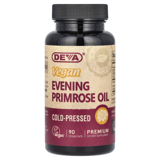 Vegan Evening Primrose Oil Capsules by Deva - 90 Capsules, 500mg each - Image 1