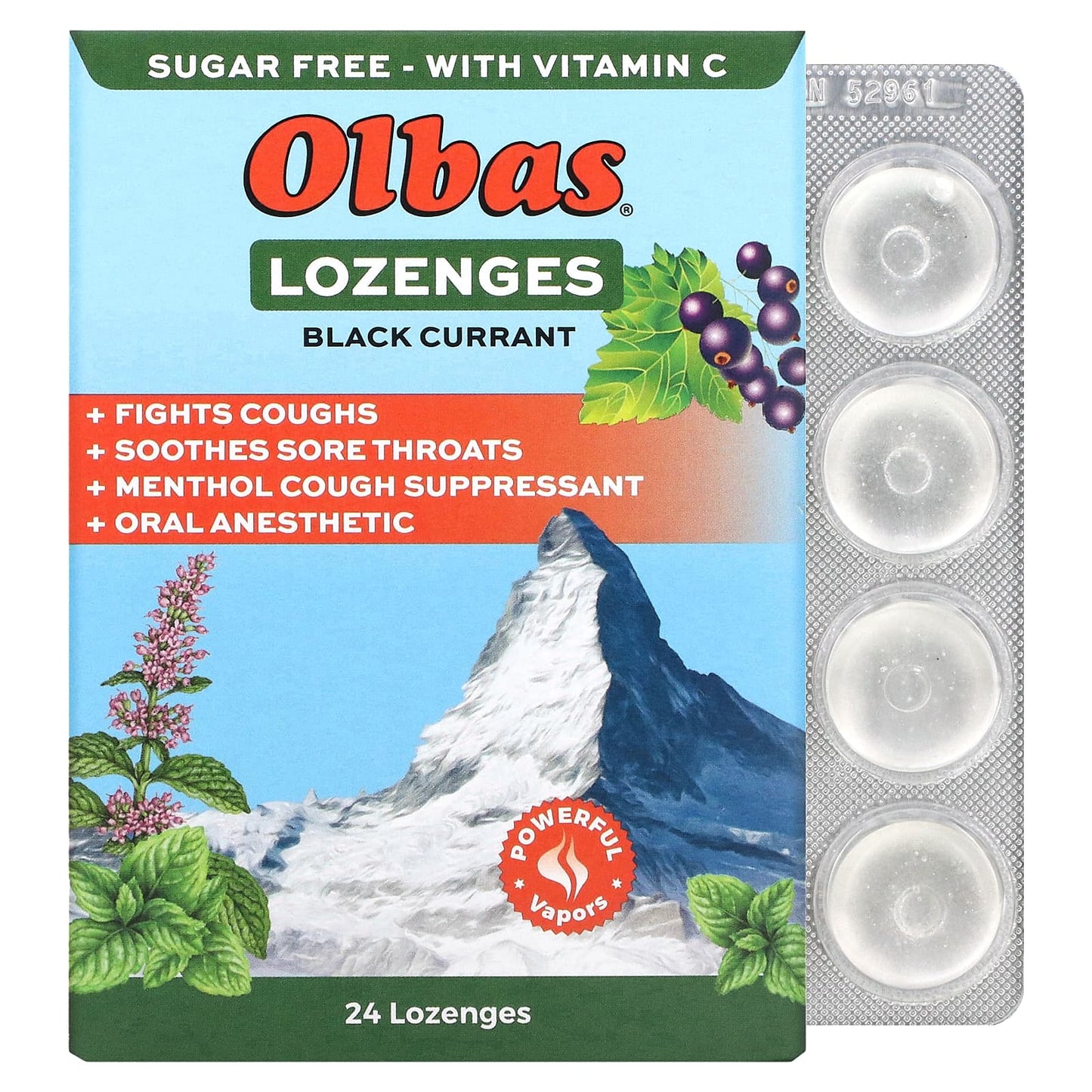 Olbas, Lozenges, Black Currant, 24 Lozenges - Image 1