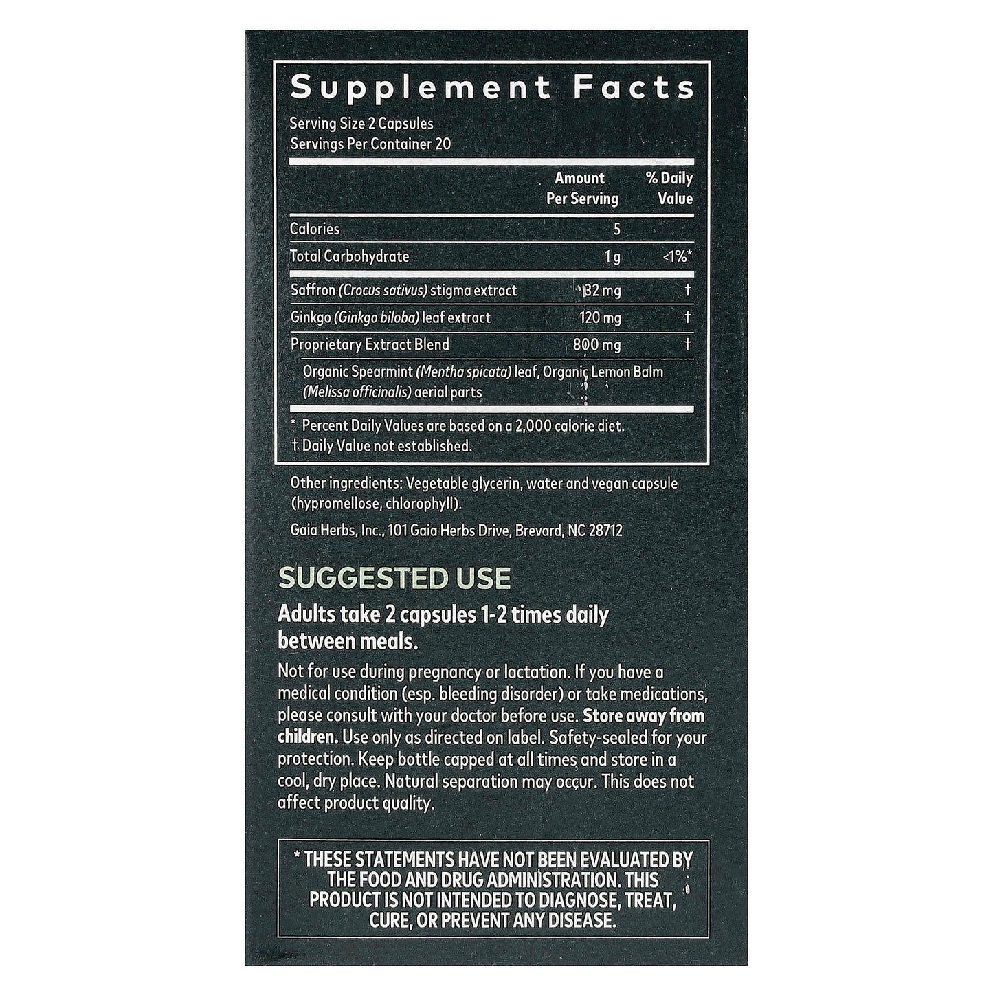 Unlock Focused Mindset with Gaia Herbs Nootropic Focus, 40 Vegan Capsules - Image 2