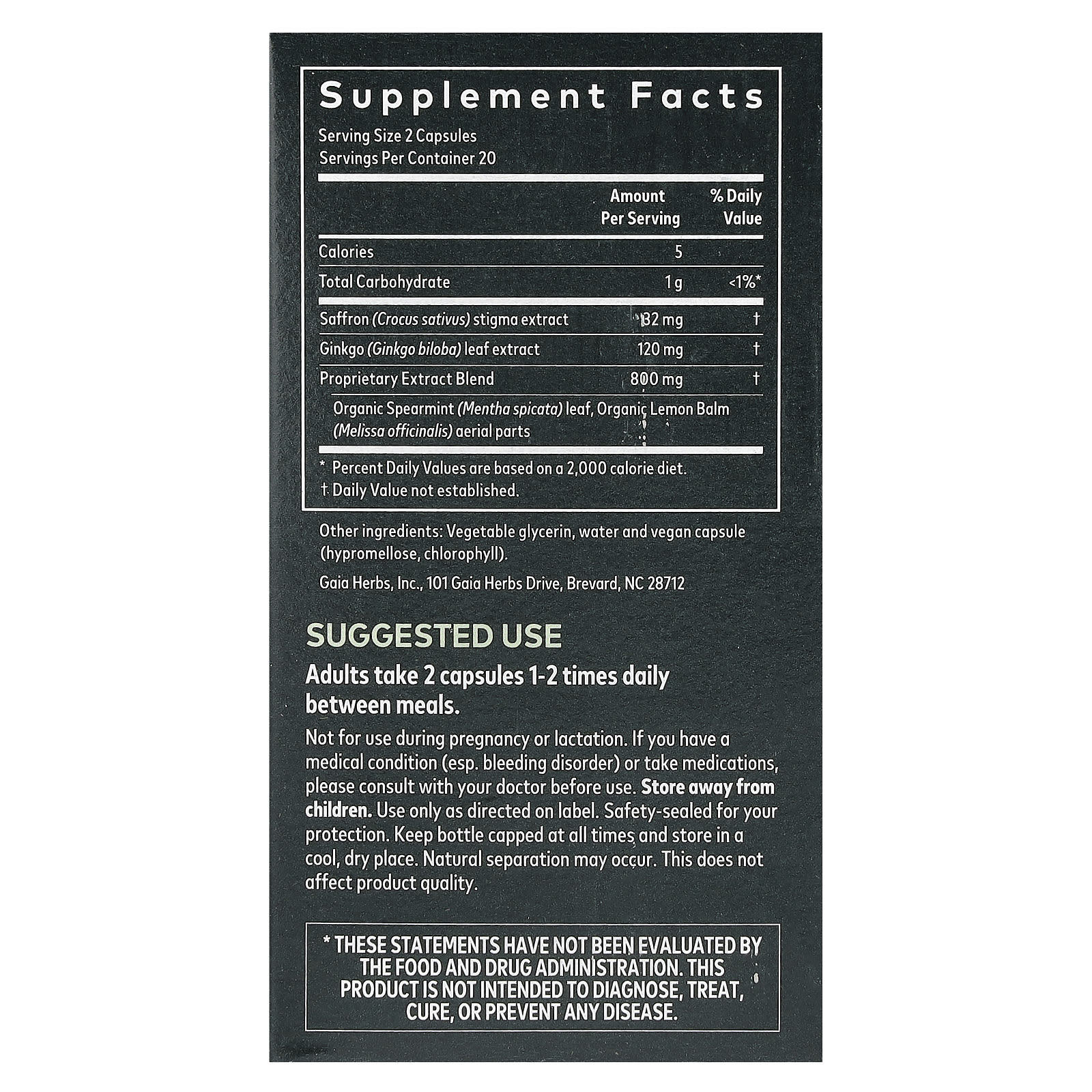 Unlock Focused Mindset with Gaia Herbs Nootropic Focus, 40 Vegan Capsules - Image 2
