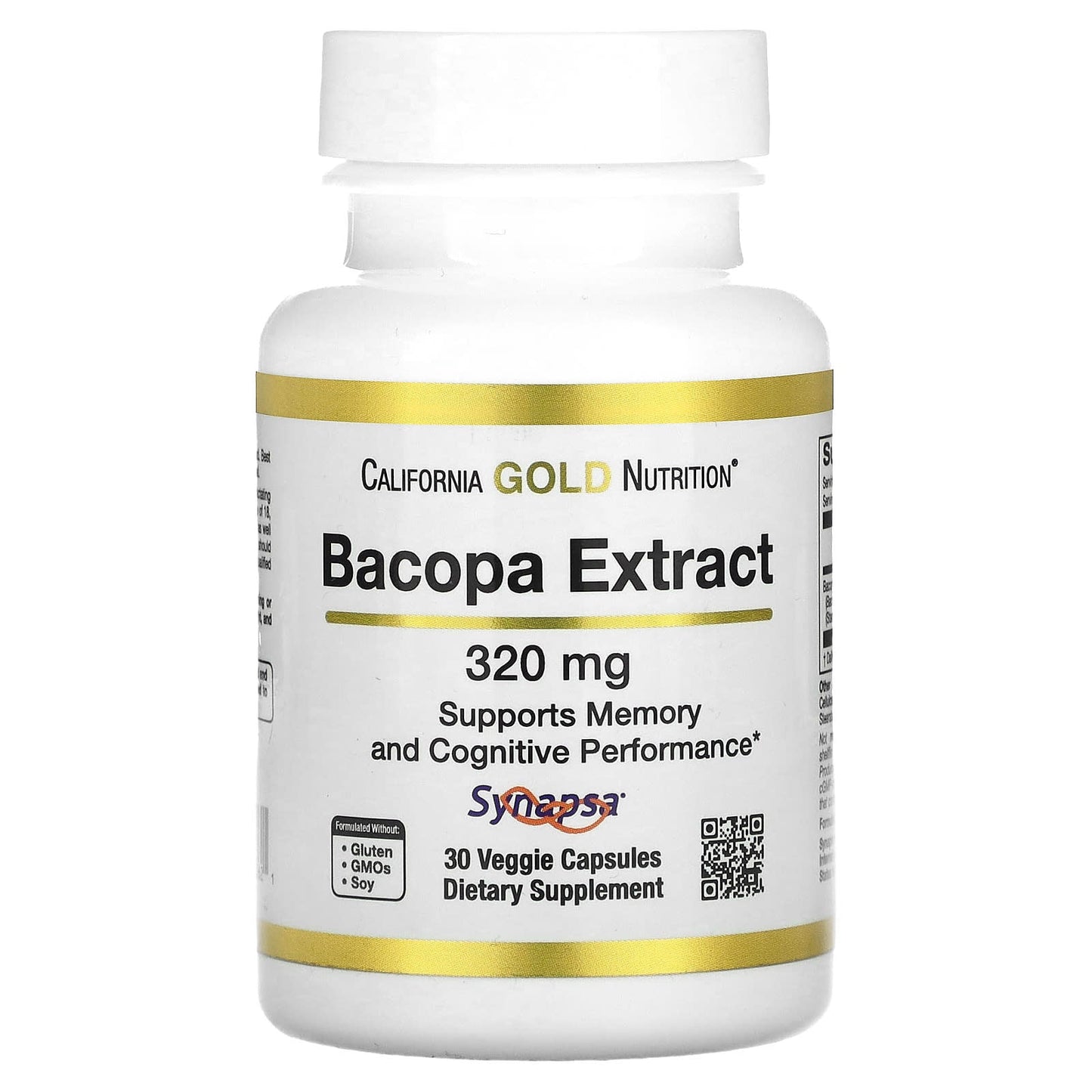Bacopa Memory & Cognitive Support - 320mg, 30 Veg Capsules - Image 1