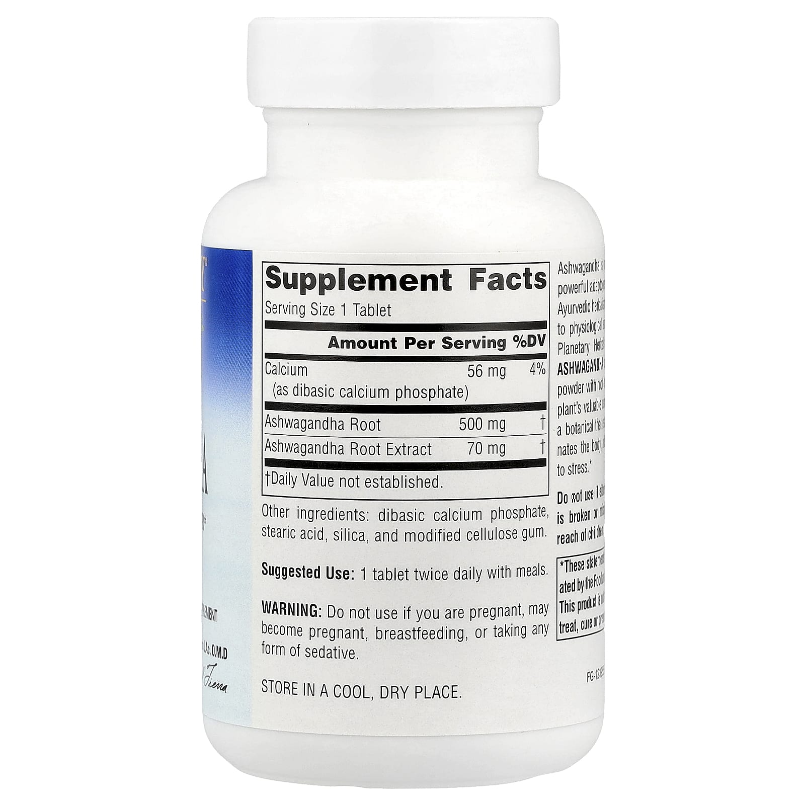 Planetary Herbals, Full Spectrum™ Ashwagandha, 60 Tablets - Image 2