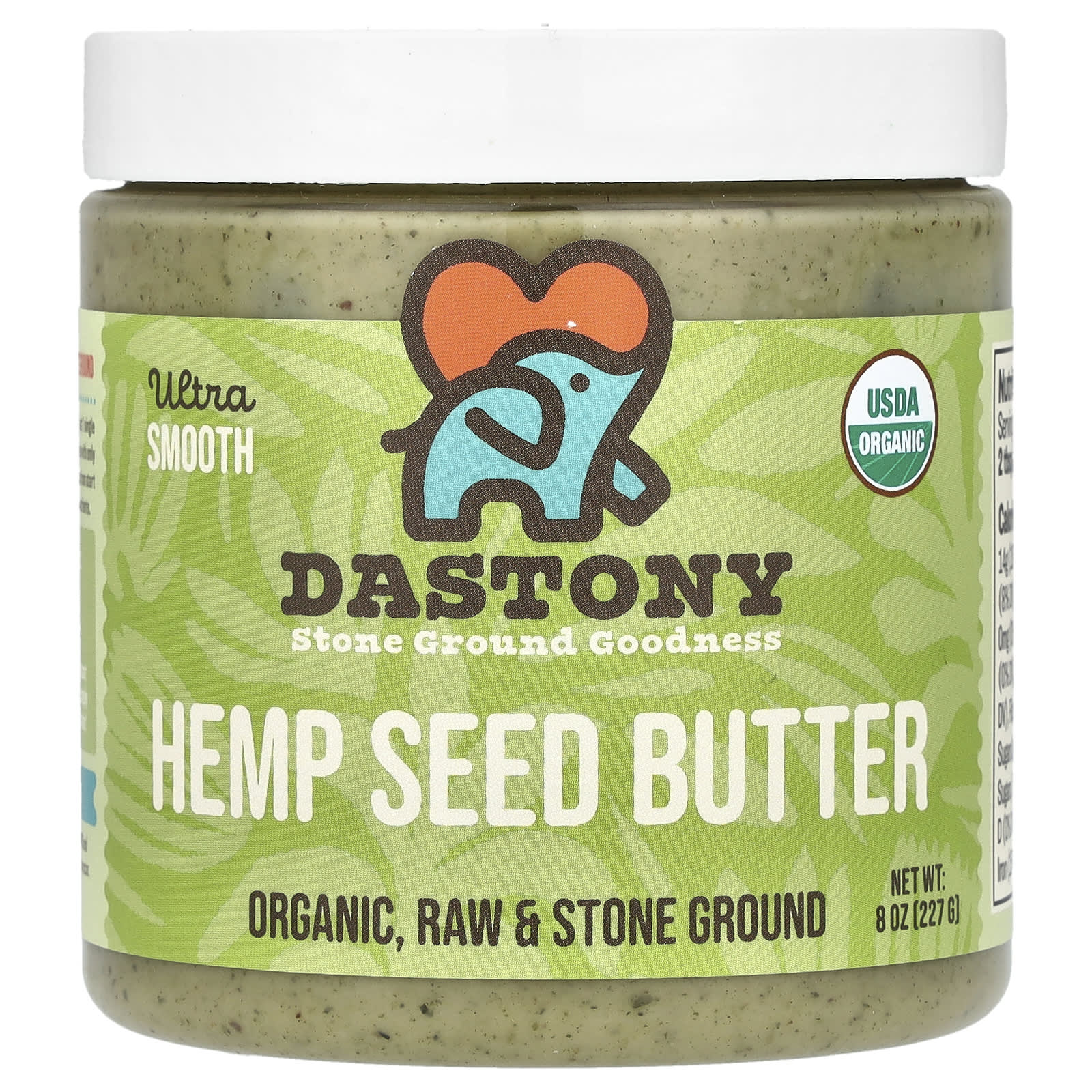 Dastony Organic Hemp Seed Butter, Ultra Smooth, 8 oz, USDA Certified - Image 1