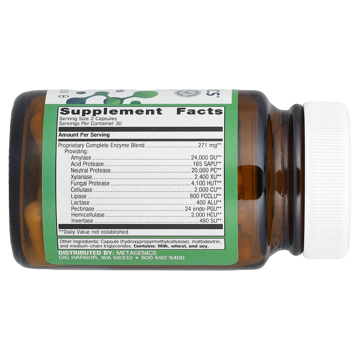 Metagenics, SpectraZyme® Complete Enzymes, 60 Capsules - Image 2