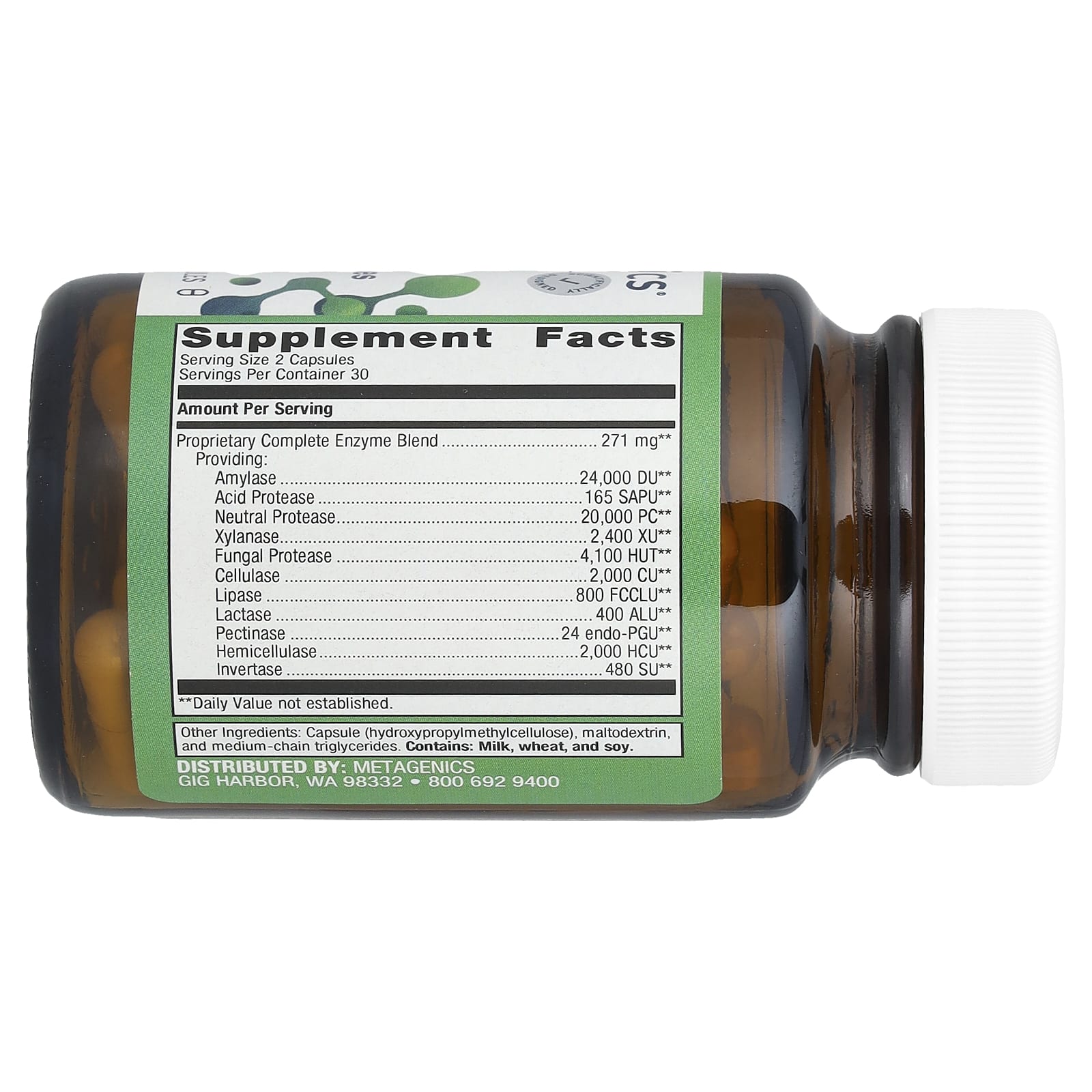 Metagenics, SpectraZyme® Complete Enzymes, 60 Capsules - Image 2