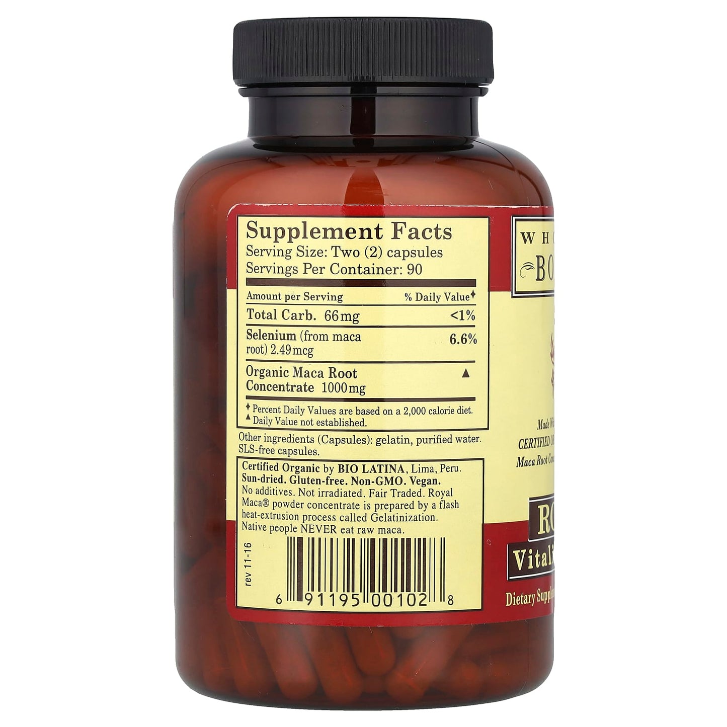 Whole World Botanicals, Royal Maca®, 500 mg, 180 Gel Caps - Image 2