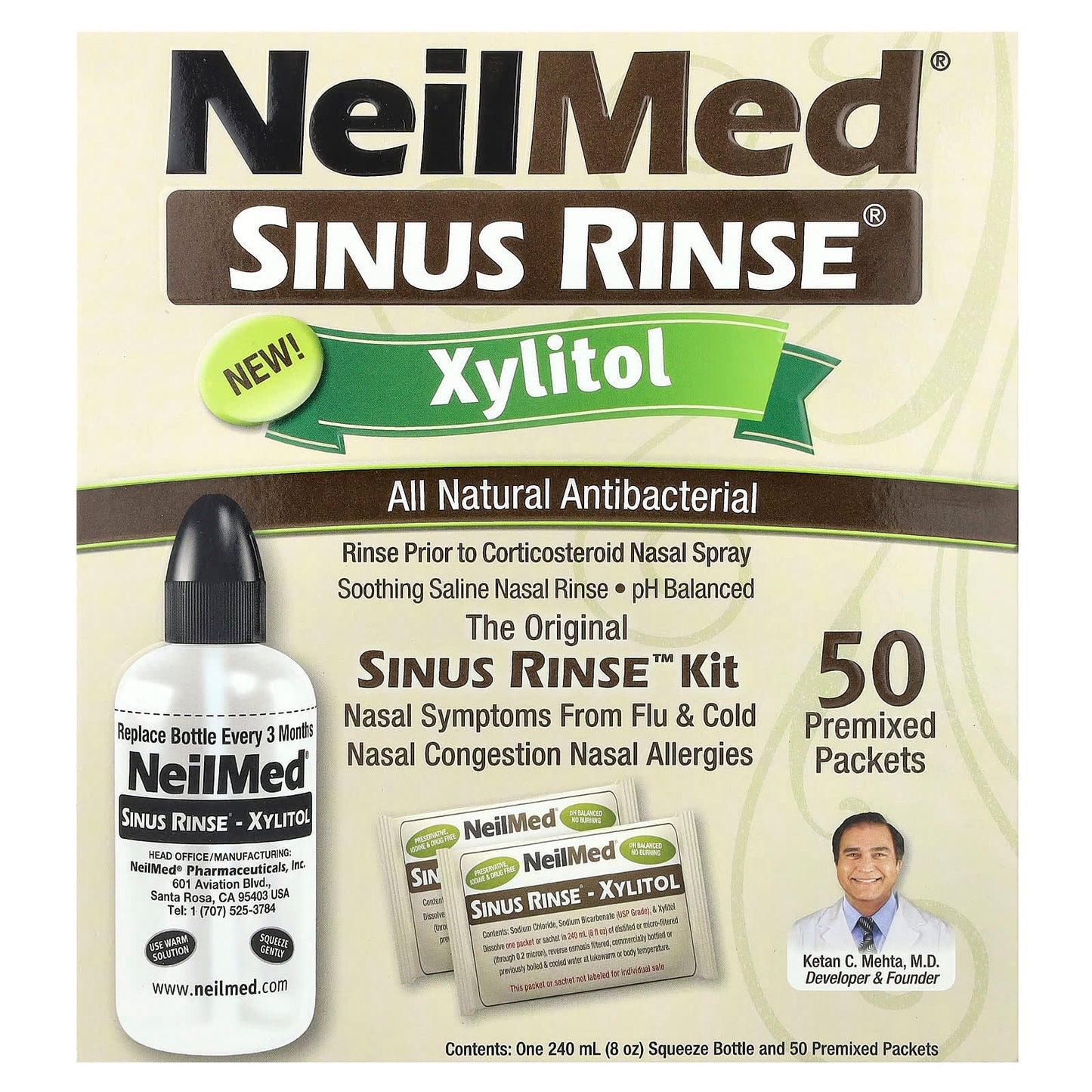 NeilMed, Sinus Rinse®, Xylitol, Sinus Rinse™ Kit, 2 Piece Kit - Image 1