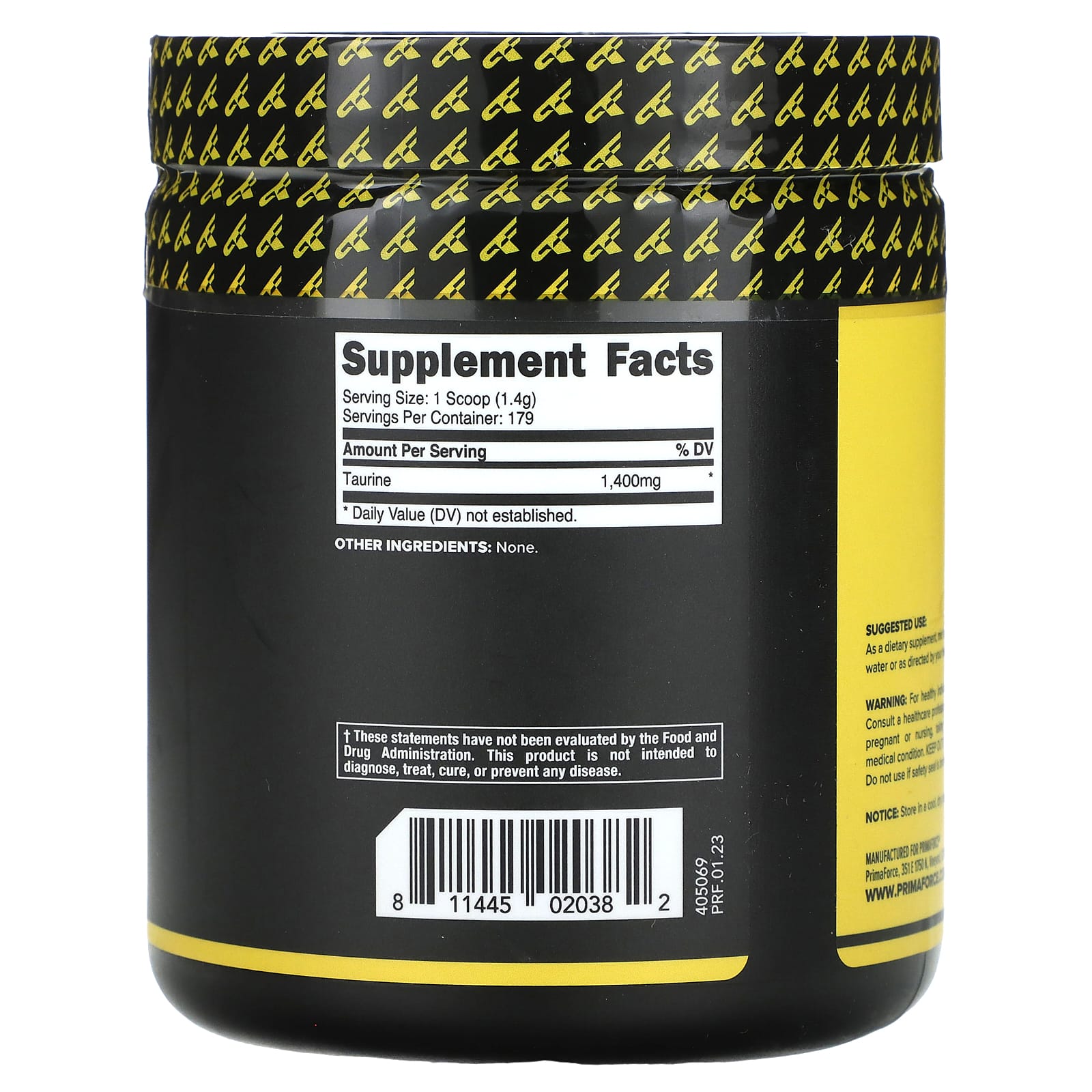 Primaforce, Taurine, Unflavored, 8.8 oz (250 g) - Image 2