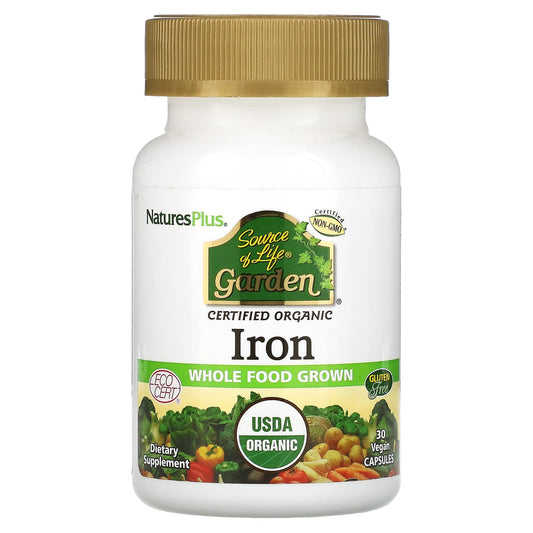 NaturesPlus, Source of Life Garden, Iron, 30 Vegan Capsules (18 mg per Capsule)