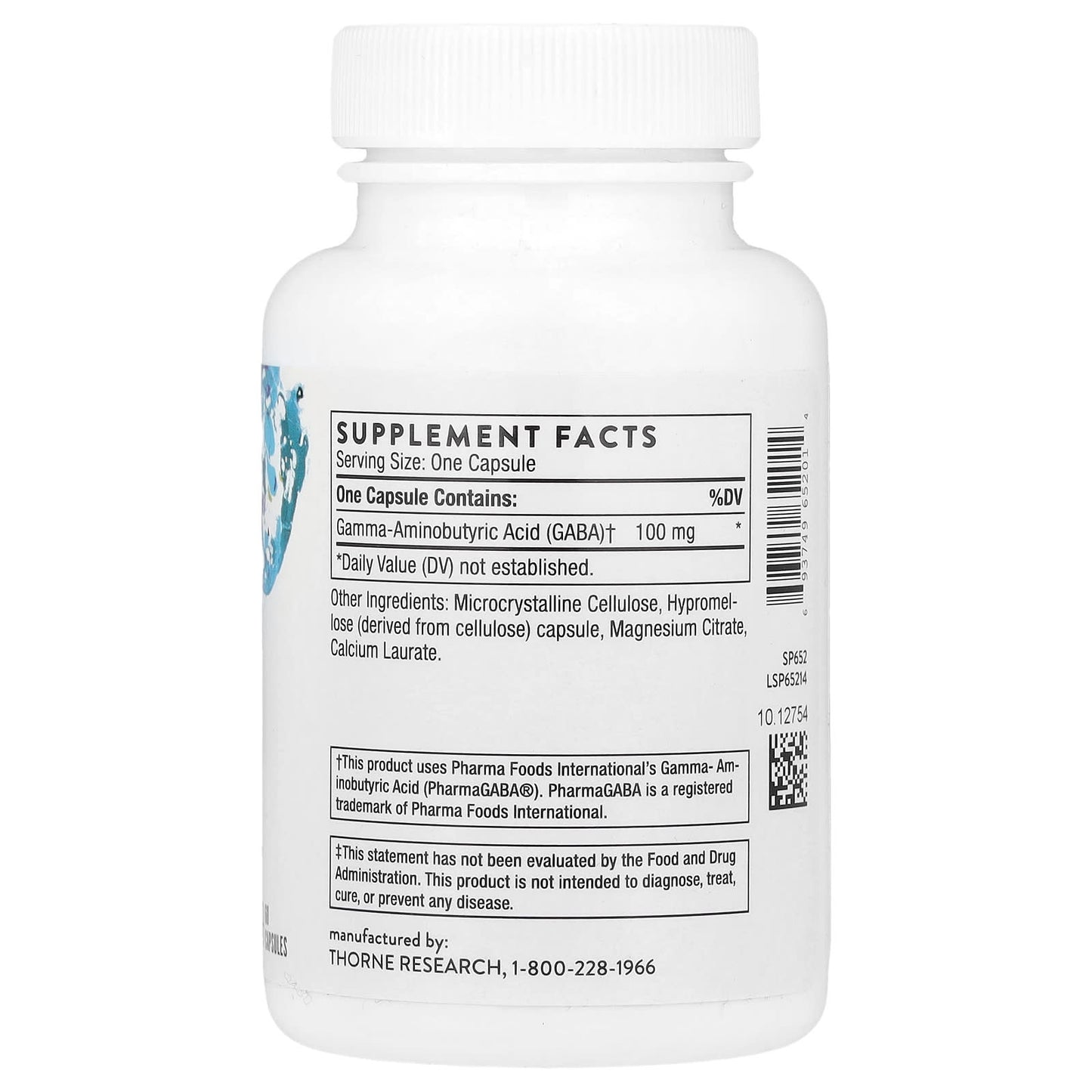 Thorne, PharmaGABA-100, 60 Capsules (100 mg per Capsule) - Image 2