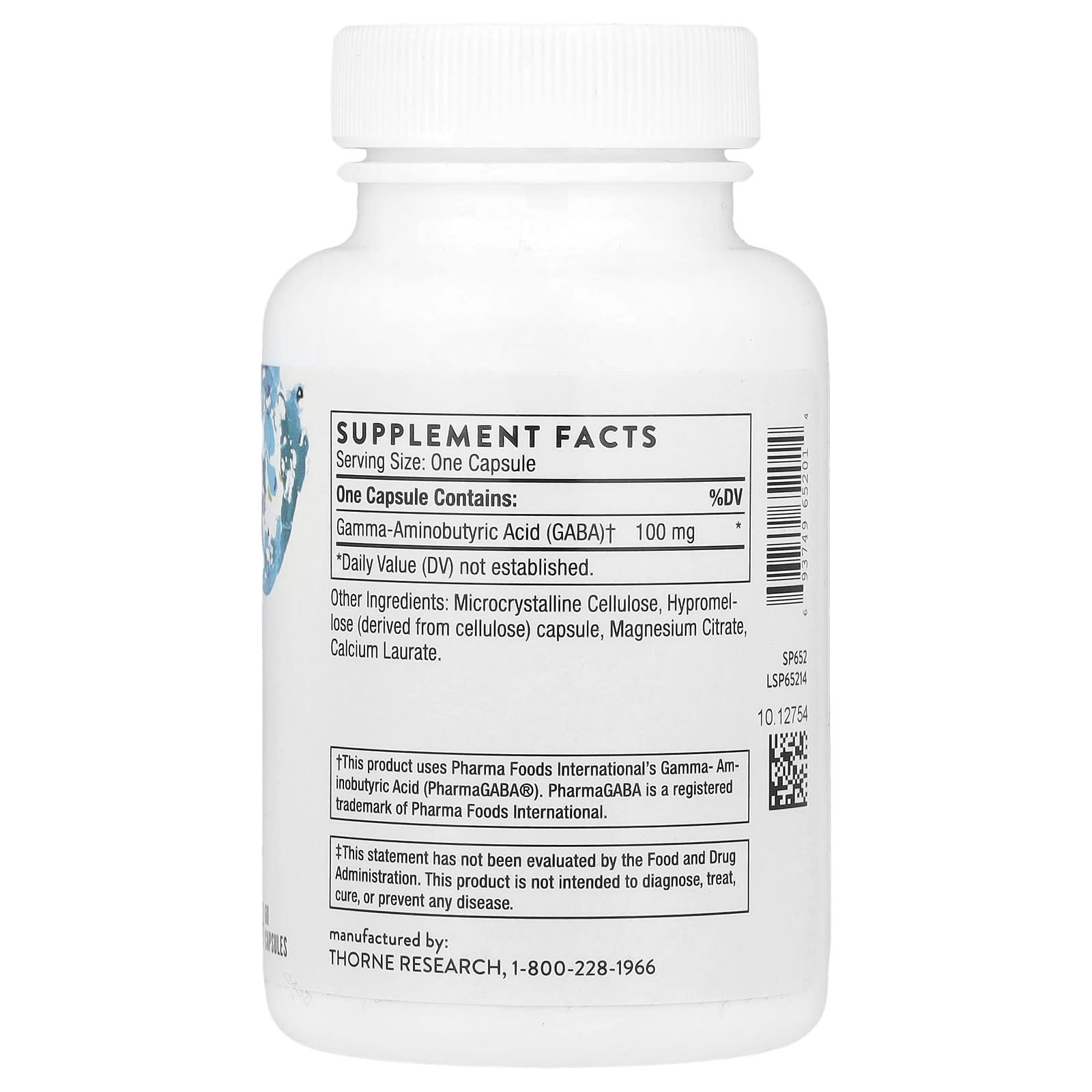 Thorne, PharmaGABA-100, 60 Capsules (100 mg per Capsule) - Image 2