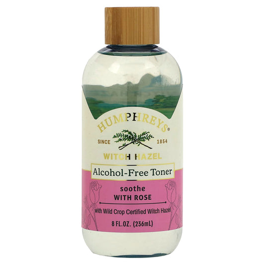 Wild Rose Witch Hazel Toner by Humphreys - 8 fl oz, Vegan & Cruelty-Free - Image 1