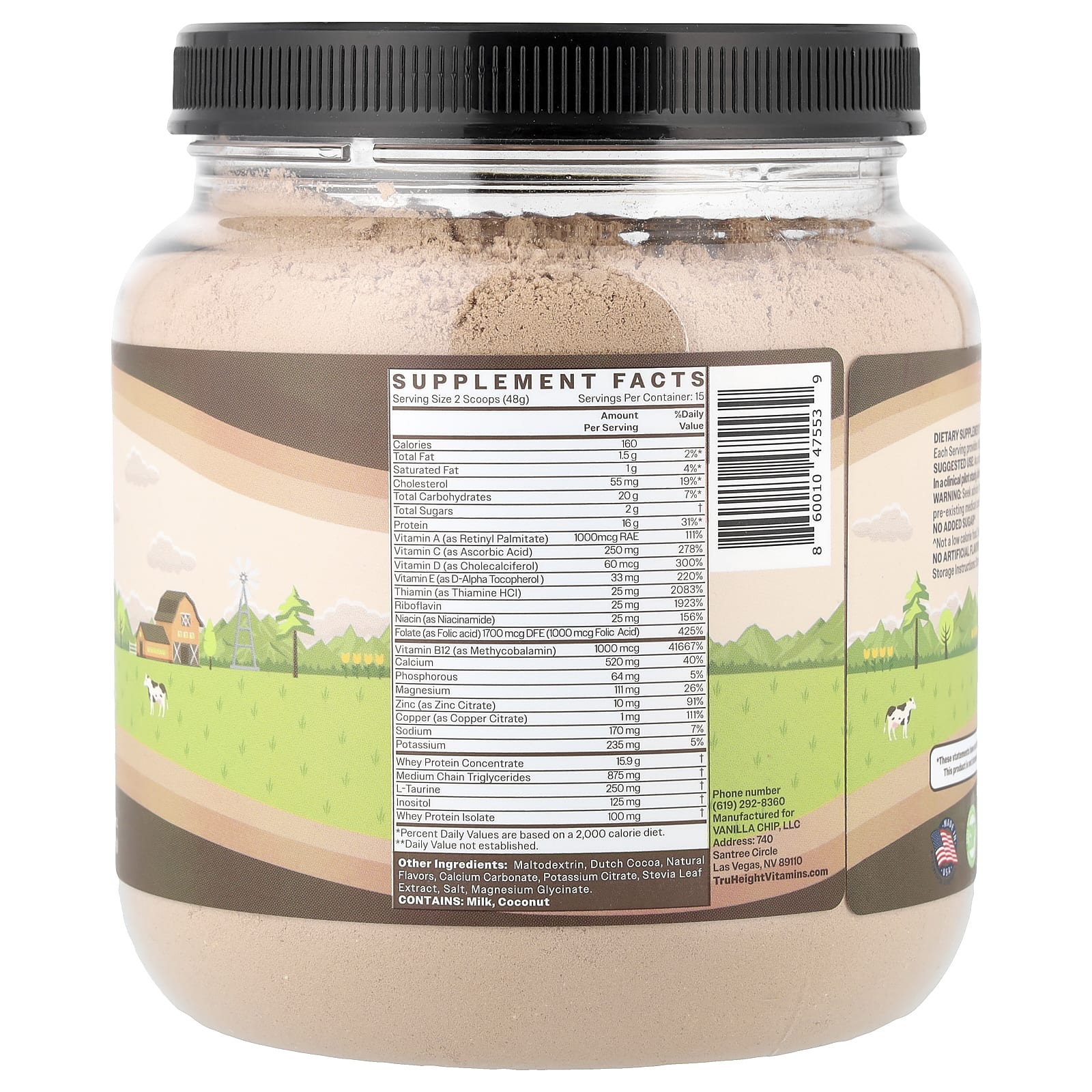 TruHeight, Growth Protein Shake, For Kids 5+, Chocolate, 25.4 oz (720 g) - Image 2