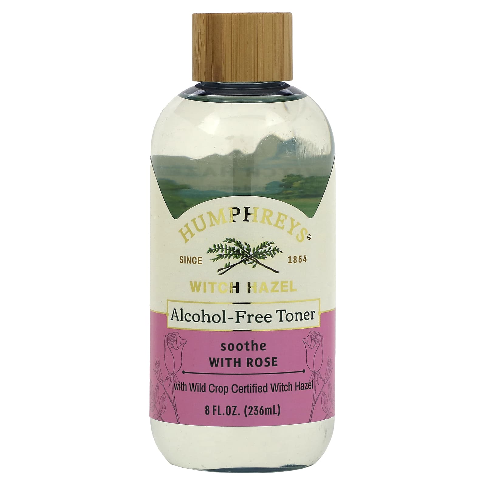 Wild Rose Witch Hazel Toner by Humphreys - 8 fl oz, Vegan & Cruelty-Free - Image 1