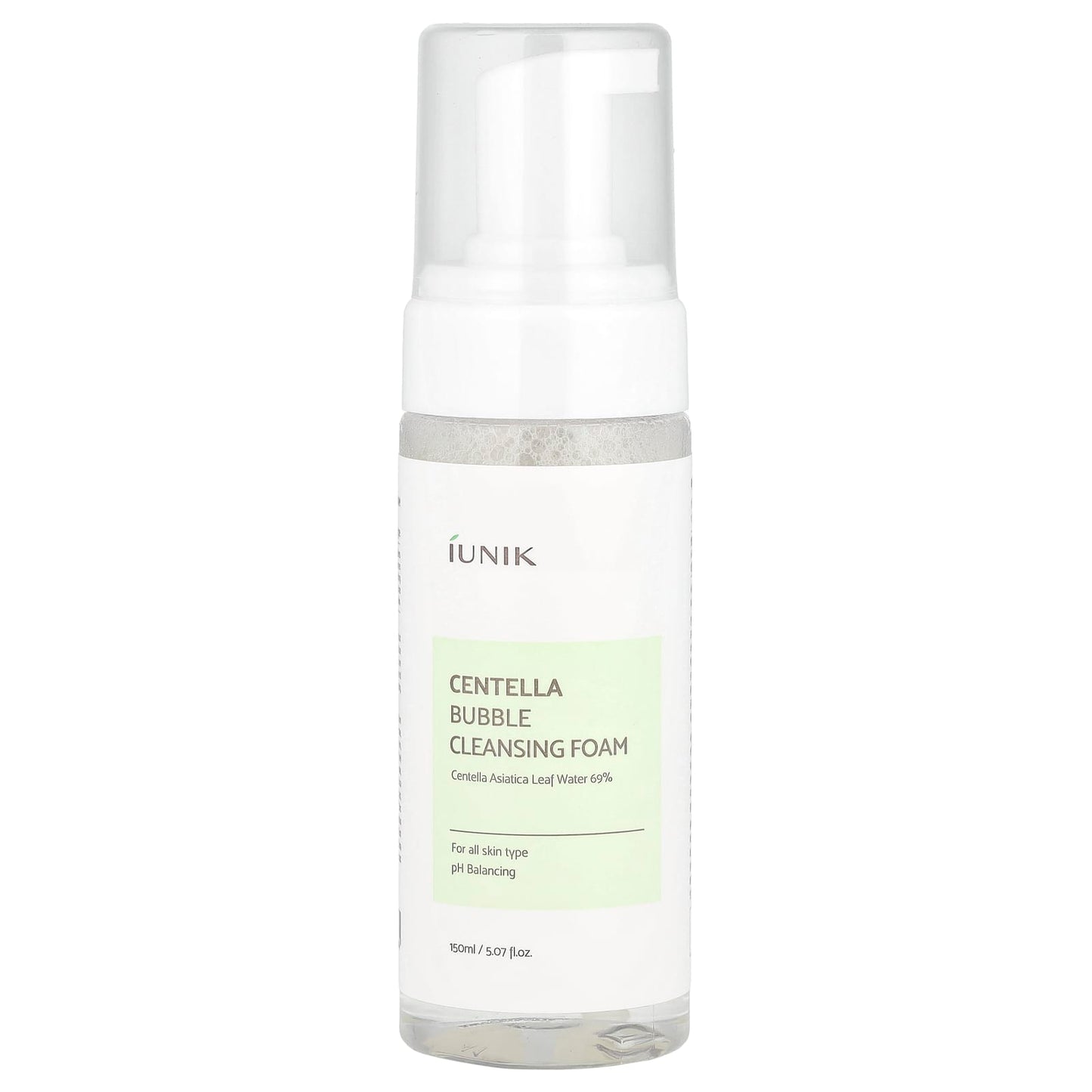 iUNIK Centella Bubble Cleansing Foam, pH Balanced for All Skin Types, 5.07 fl oz - Image 1