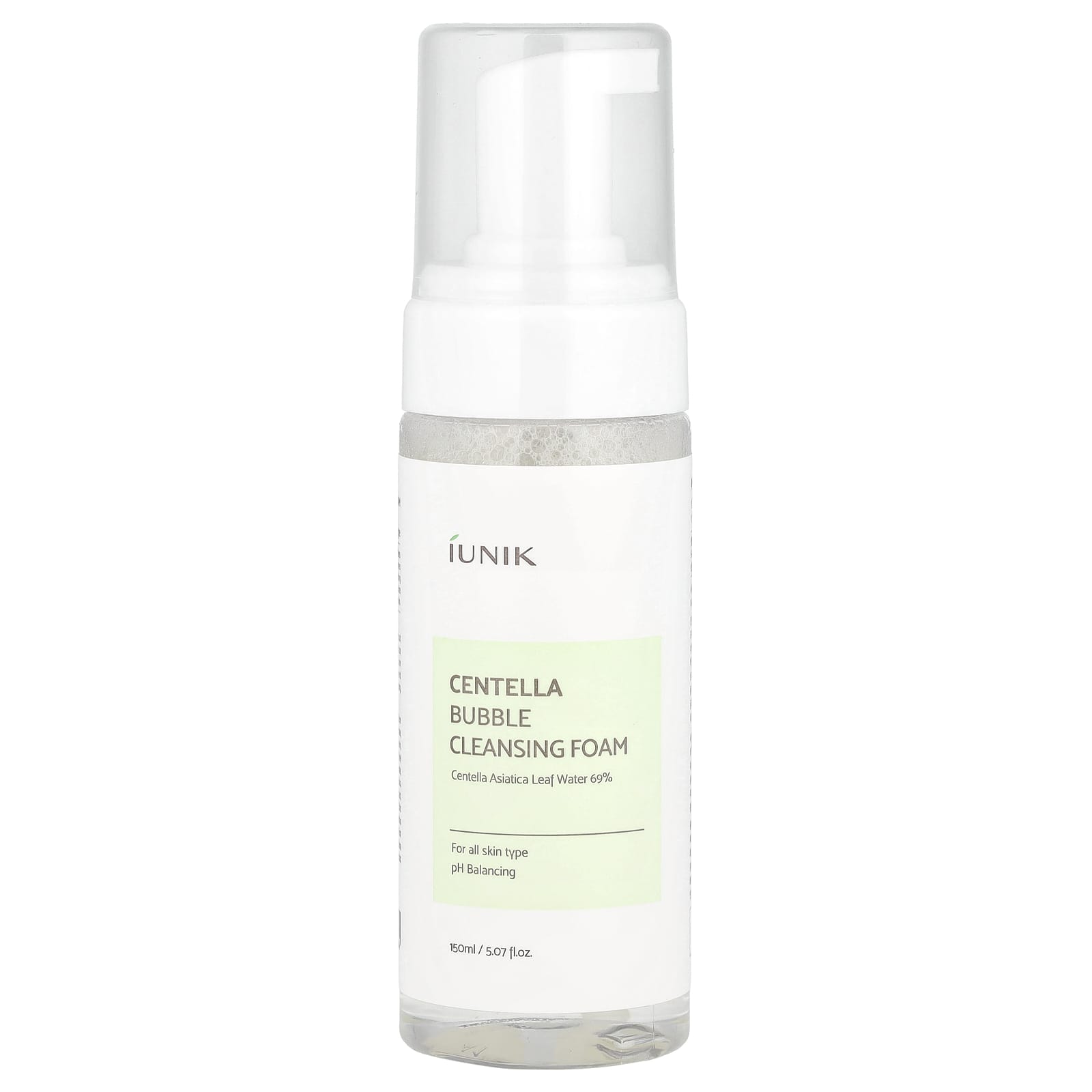 iUNIK Centella Bubble Cleansing Foam, pH Balanced for All Skin Types, 5.07 fl oz - Image 1