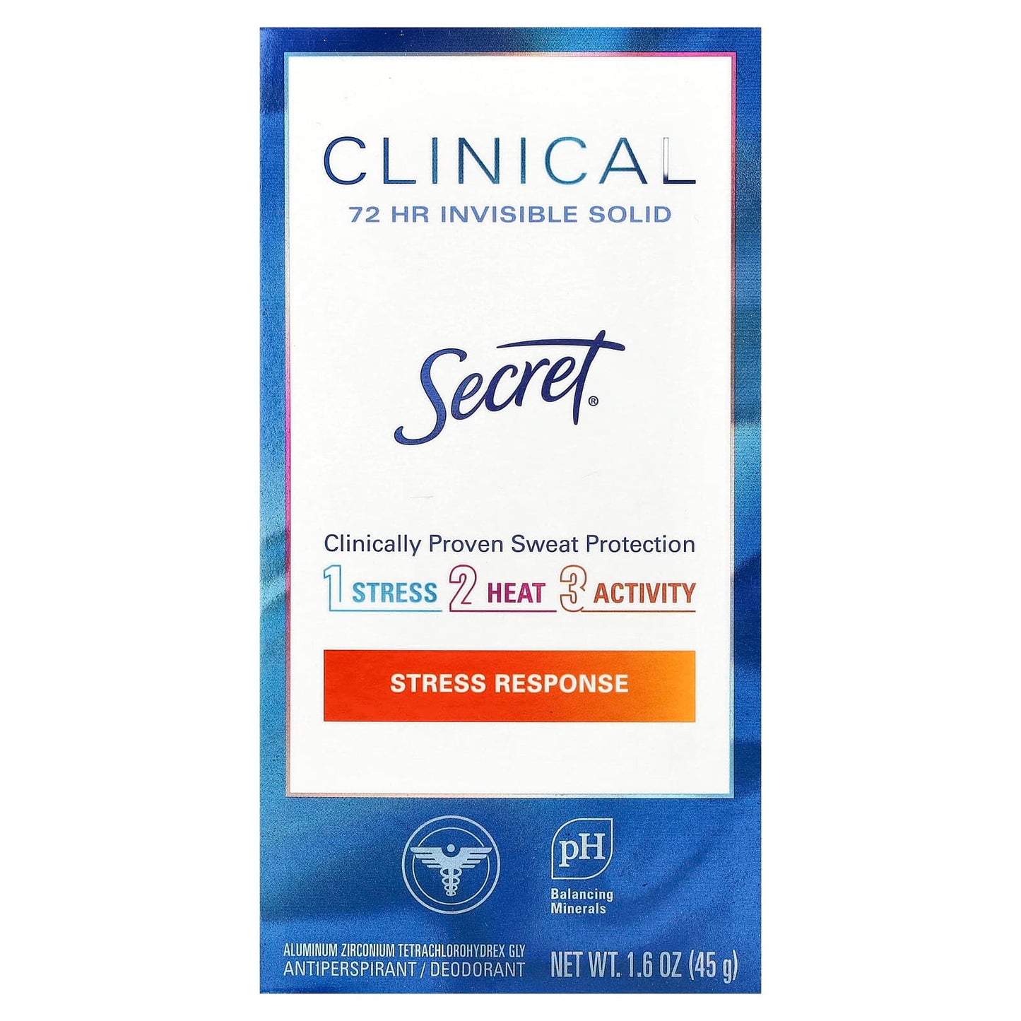 Secret, Clinical, 72 Hr Invisible Solid, Antiperspirant/Deodorant, Stress Response, 1.6 oz (45 g) - Image 2