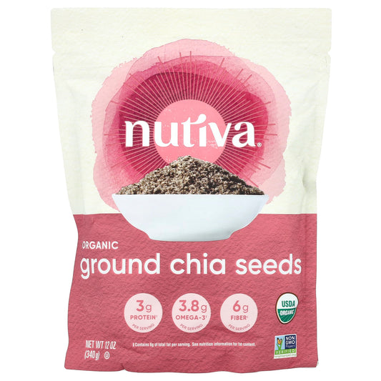 Nutiva, Organic Ground Chia Seeds, 12 oz (340 g) - Image 1