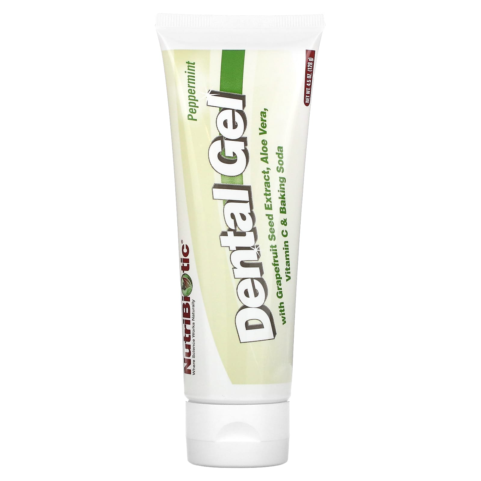 NutriBiotic, Dental Gel, Peppermint, 4.5 oz (128 g) - Image 1