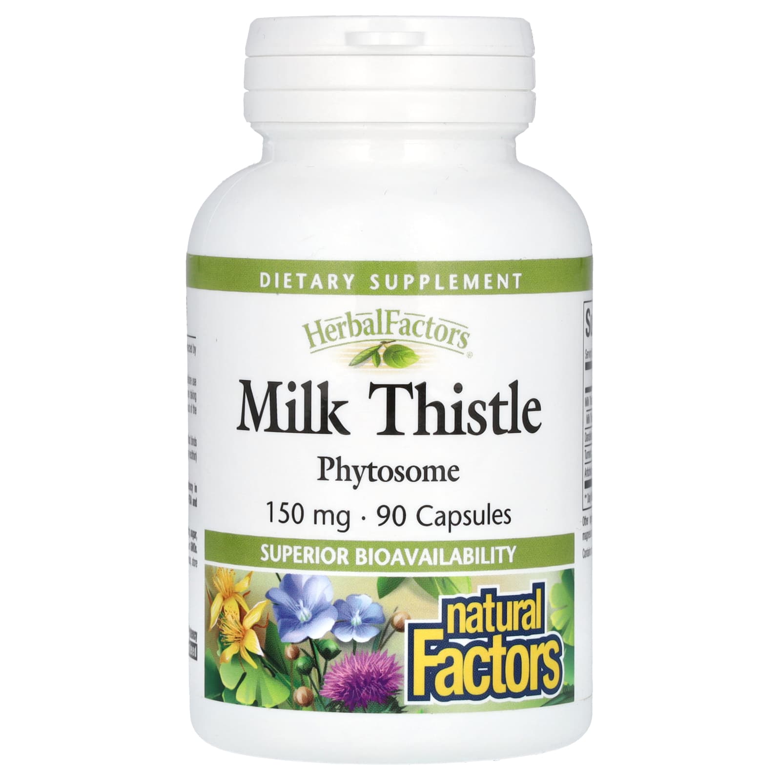 Natural Factors, HerbalFactors®, Milk Thistle, 150 mg, 90 Capsules - Image 1