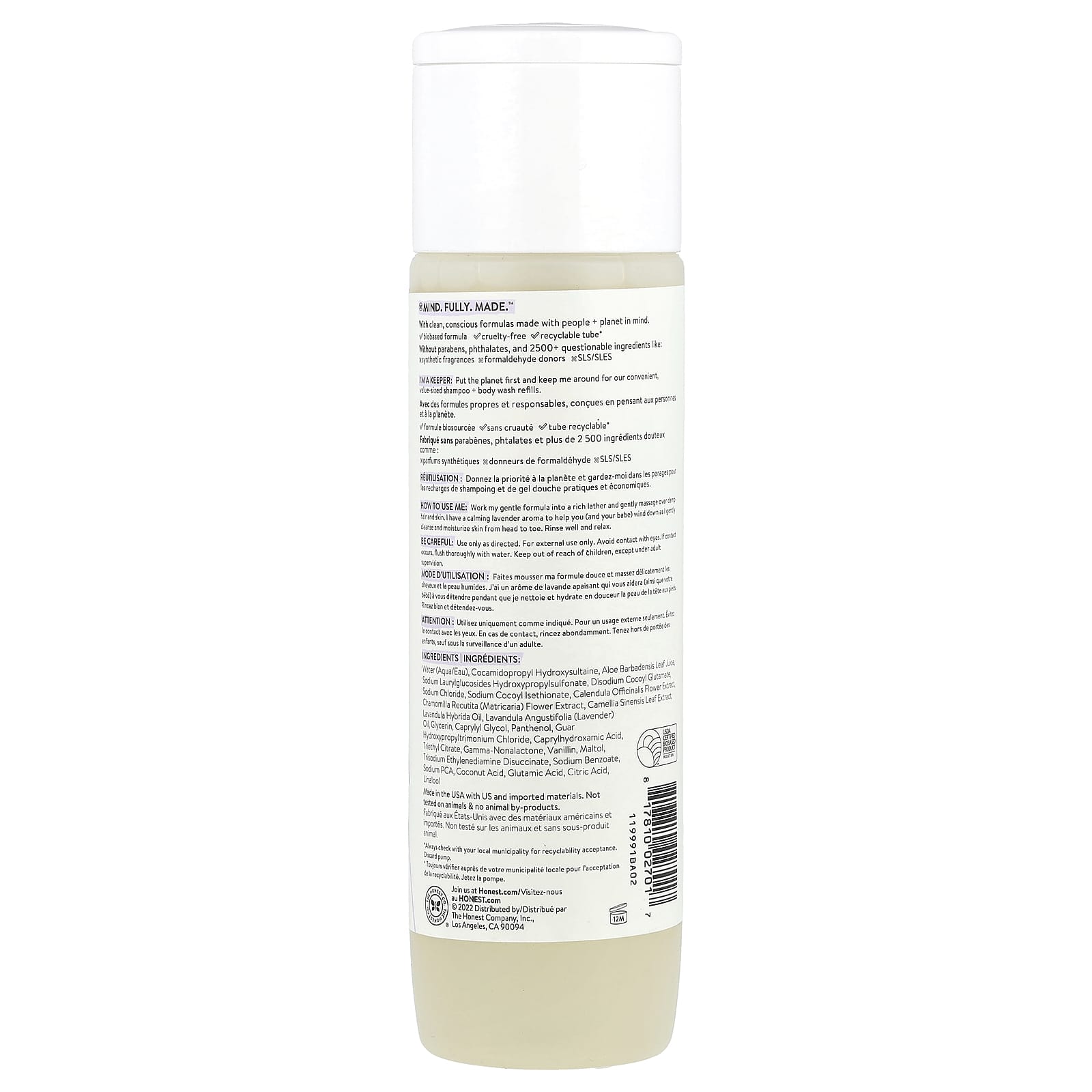 The Honest Company, Calm™ Shampoo + Body Wash, Lavender, 10 fl oz (295 ml) - Image 2