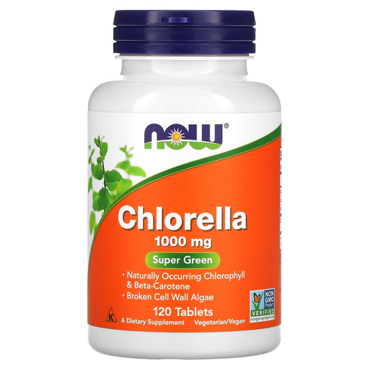 NOW Foods, Chlorella, 1,000 mg, 120 Tablets - Image 1