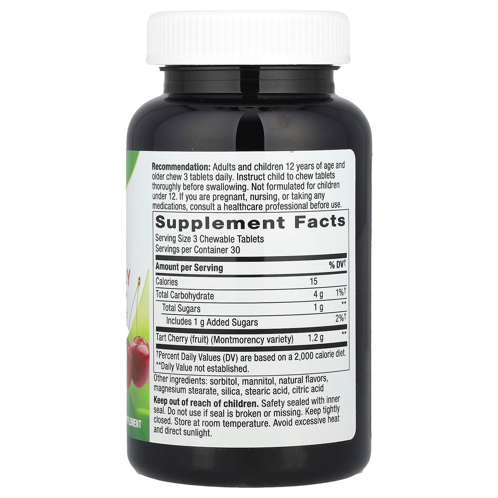 Nature's Way, Tart Cherry, Ultra Chewables, Cherry, 90 Chewable Tablets (400 mg per Tablet) - Image 2