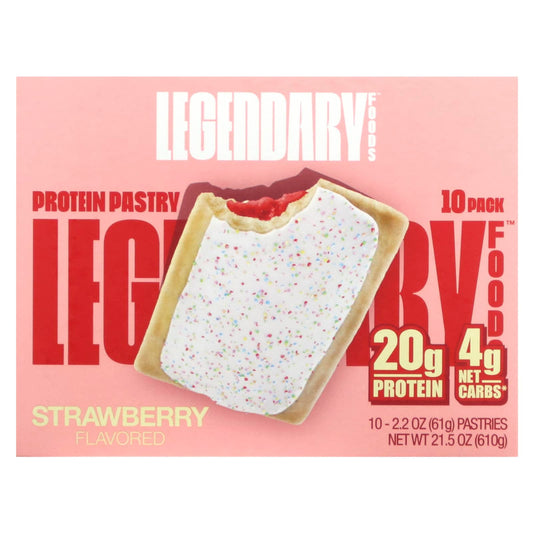 Legendary Foods, Protein Pastry, Strawberry, 10 Pack, 2.2 oz (61 g) Each - Image 1