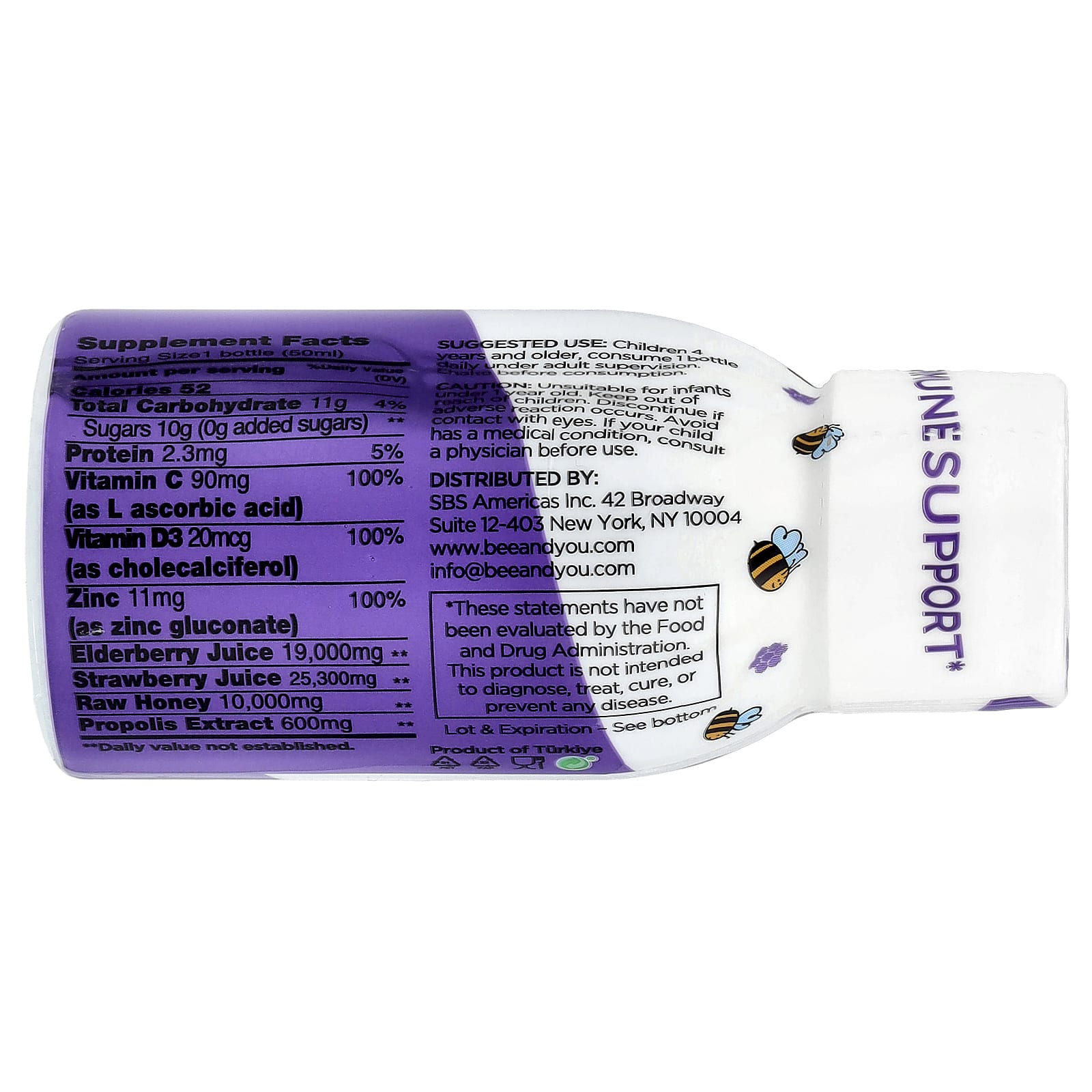 Bee & You Kids Immune Support Vitamin Supplement 50ml - Image 2