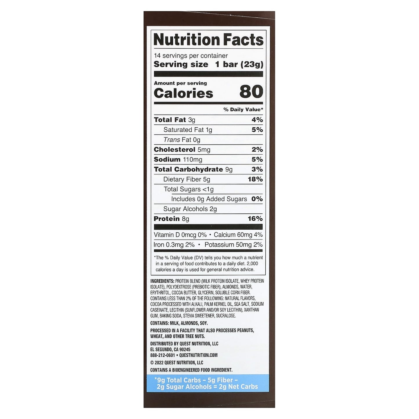 Quest Nutrition, Protein Bar, Minis, Cookies & Cream, 14 Bars, 0.81 oz (23 g) Each - Image 2