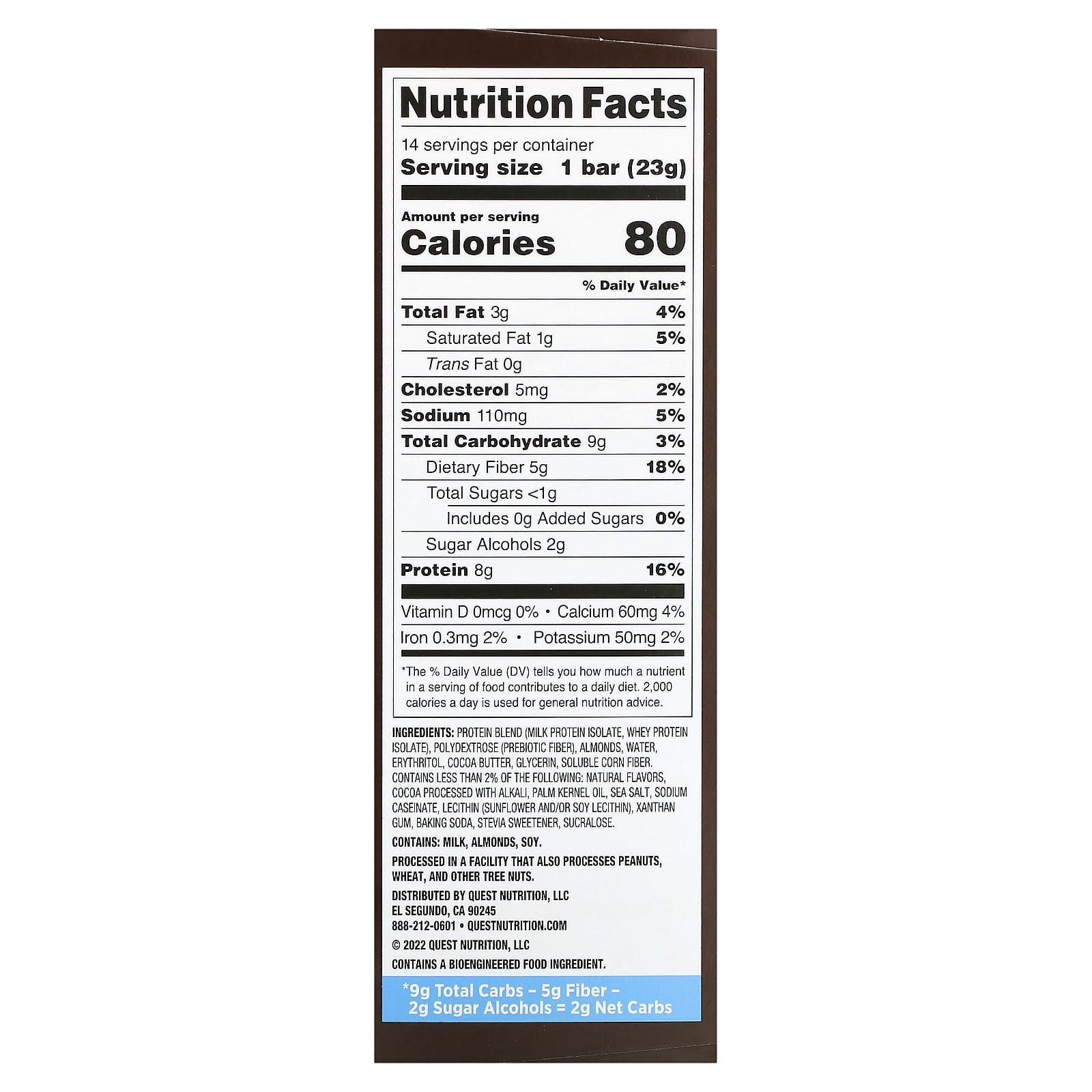 Quest Nutrition, Protein Bar, Minis, Cookies & Cream, 14 Bars, 0.81 oz (23 g) Each - Image 2