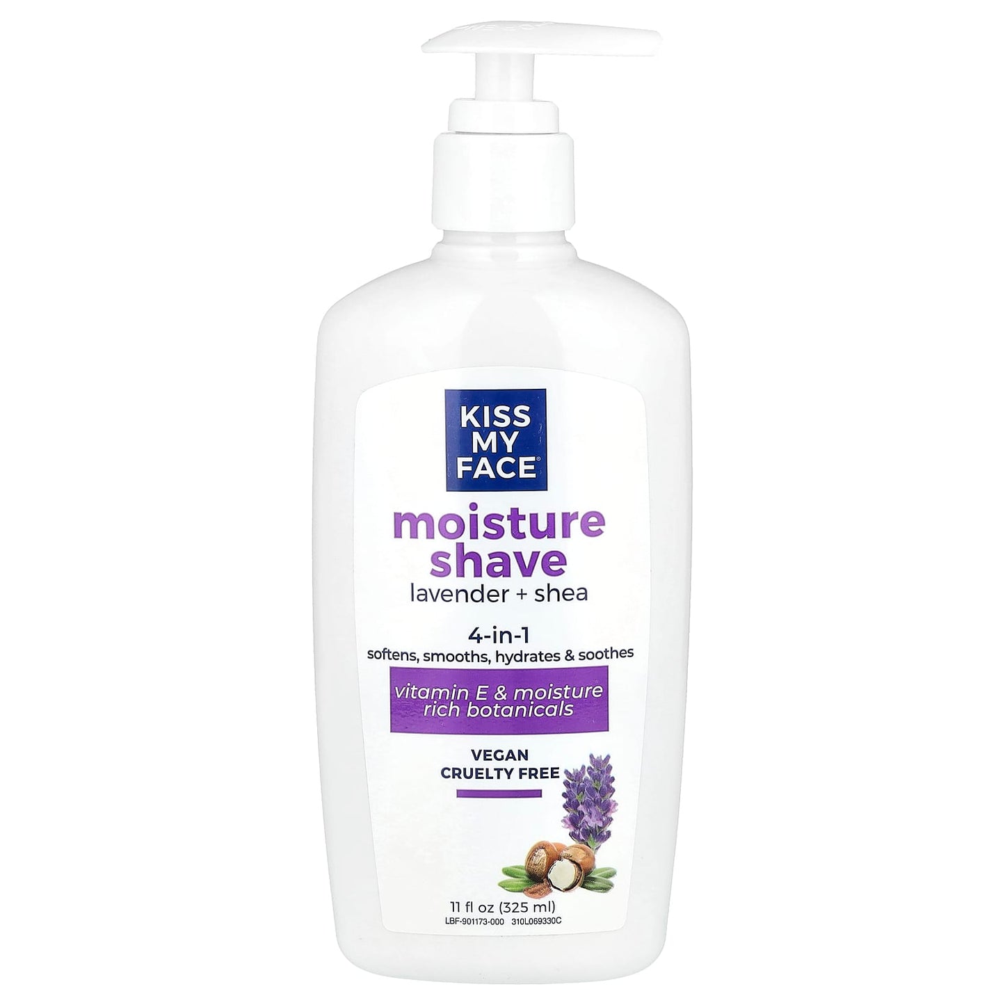 Kiss My Face, 4 in 1 Moisture Shave, Lavender + Shea, 11 fl oz (325 ml) - Image 1