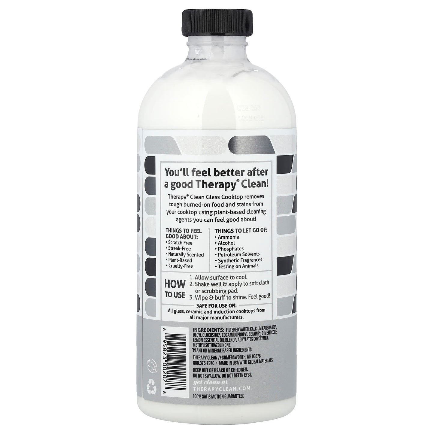 Therapy Clean, Glass Cooktop, Cleaner & Polish with Lemon Essential Oil, 16 fl oz (473 ml) - Image 2