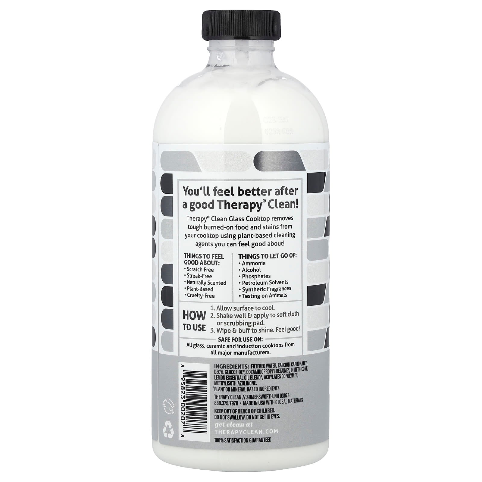 Therapy Clean, Glass Cooktop, Cleaner & Polish with Lemon Essential Oil, 16 fl oz (473 ml) - Image 2