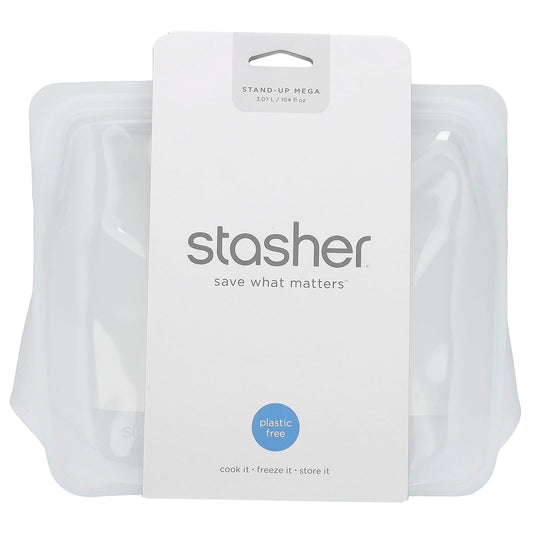 Stasher, Stand-Up Mega, Silicon Storage Bag, Clear, 104 fl oz (3.07 L) - Image 1