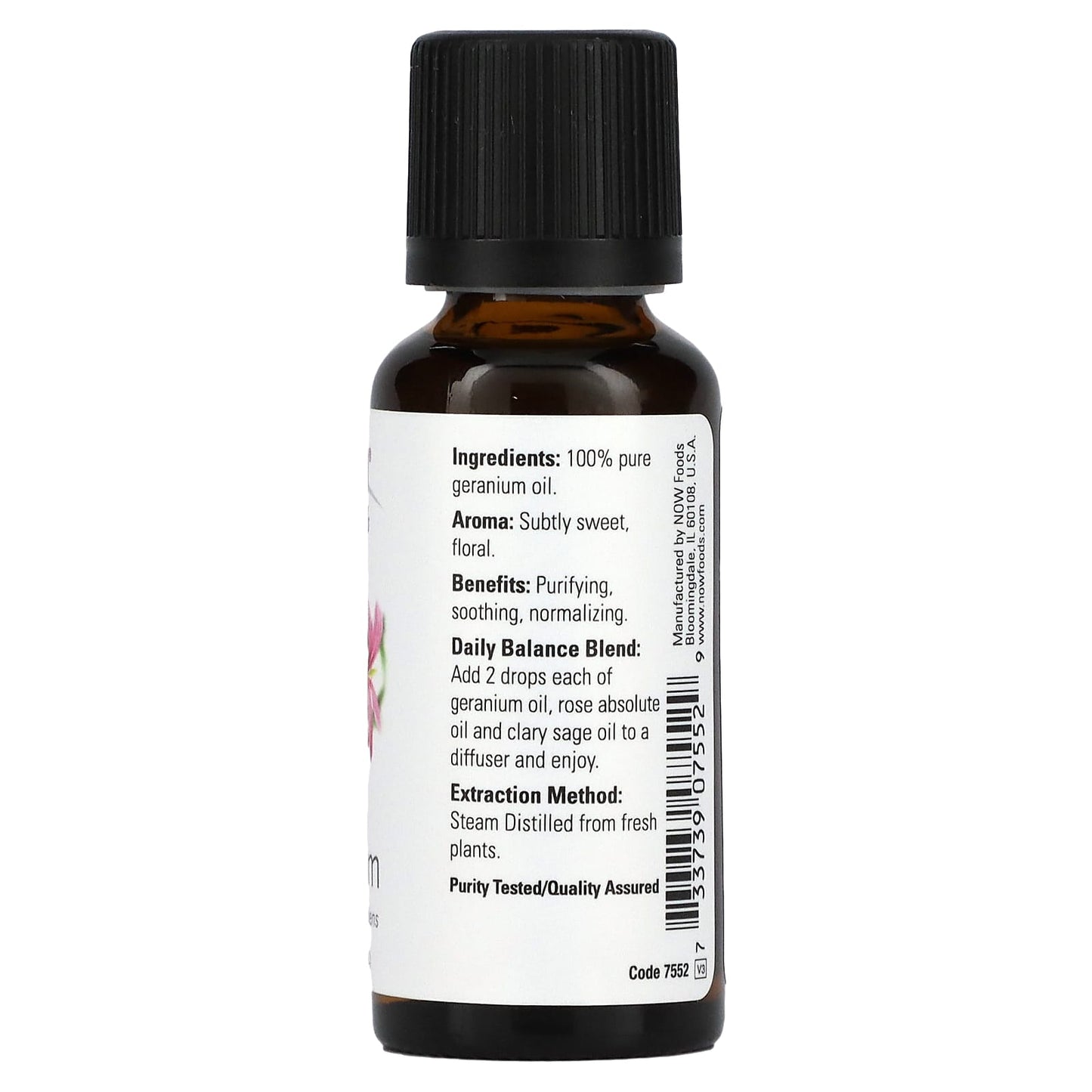 NOW Foods, Essential Oils, Geranium, 1 fl oz (30 ml) - Image 2