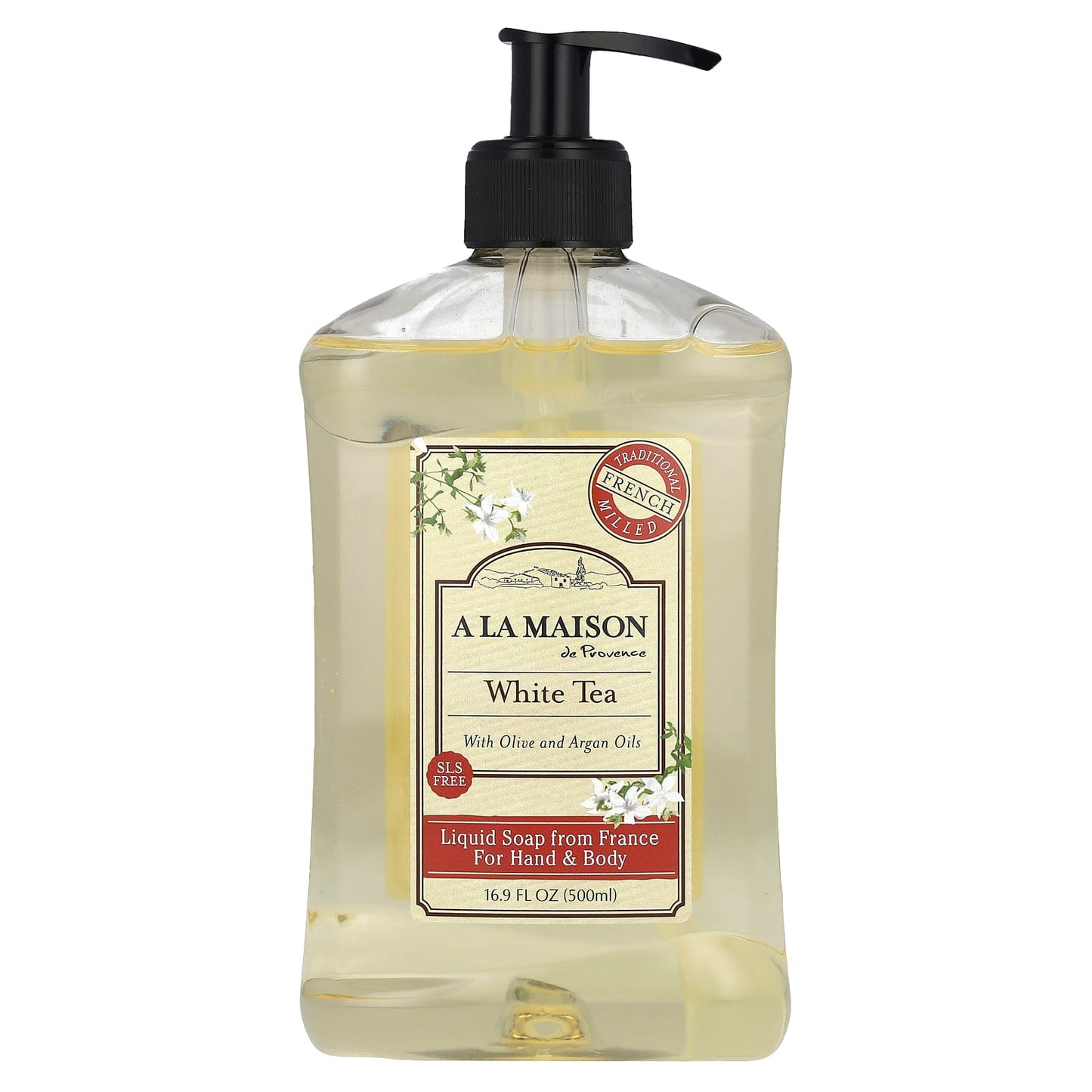 White Tea Liquid Soap for Hand & Body, 16.9 fl oz, French Milled - Image 1