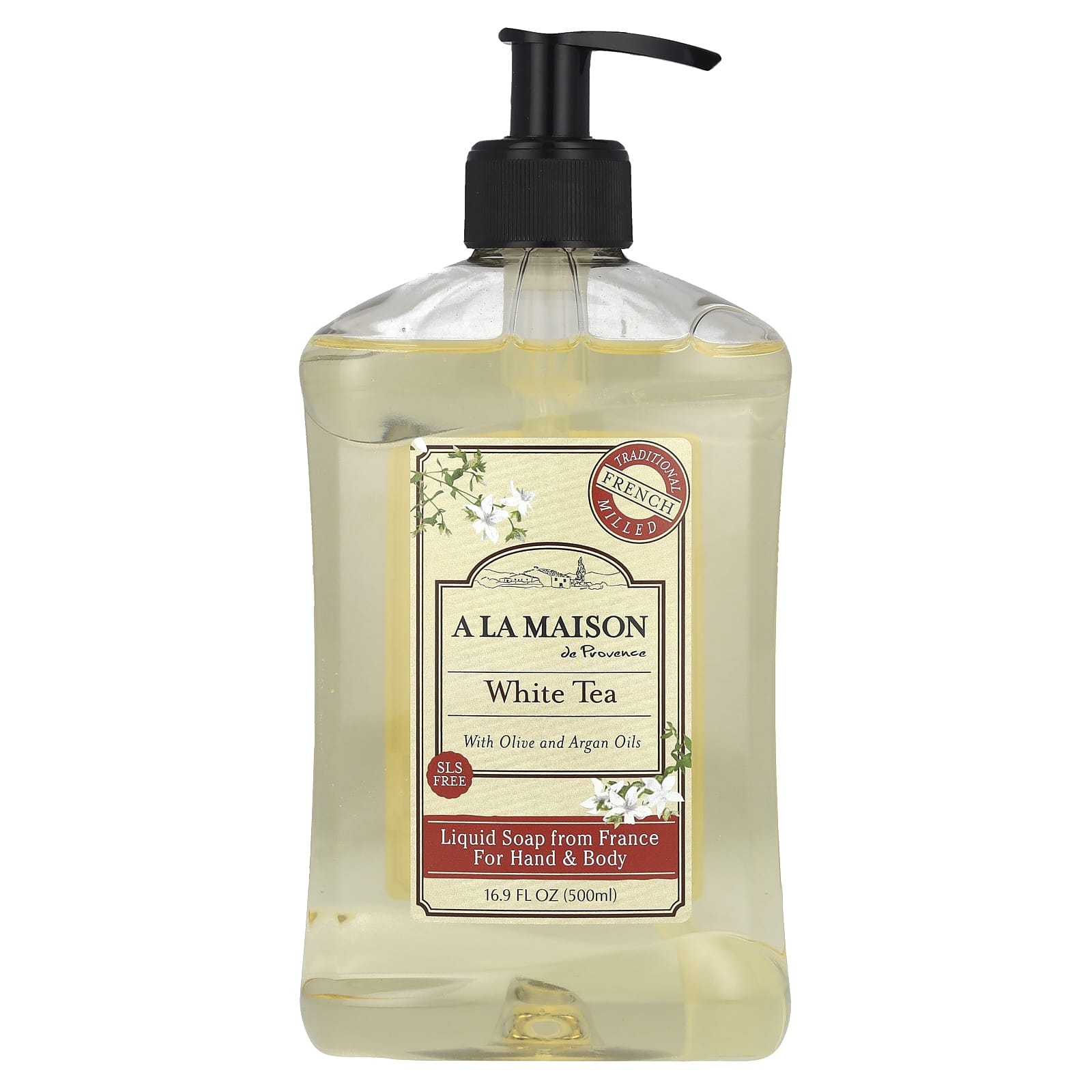 White Tea Liquid Soap for Hand & Body, 16.9 fl oz, French Milled - Image 1