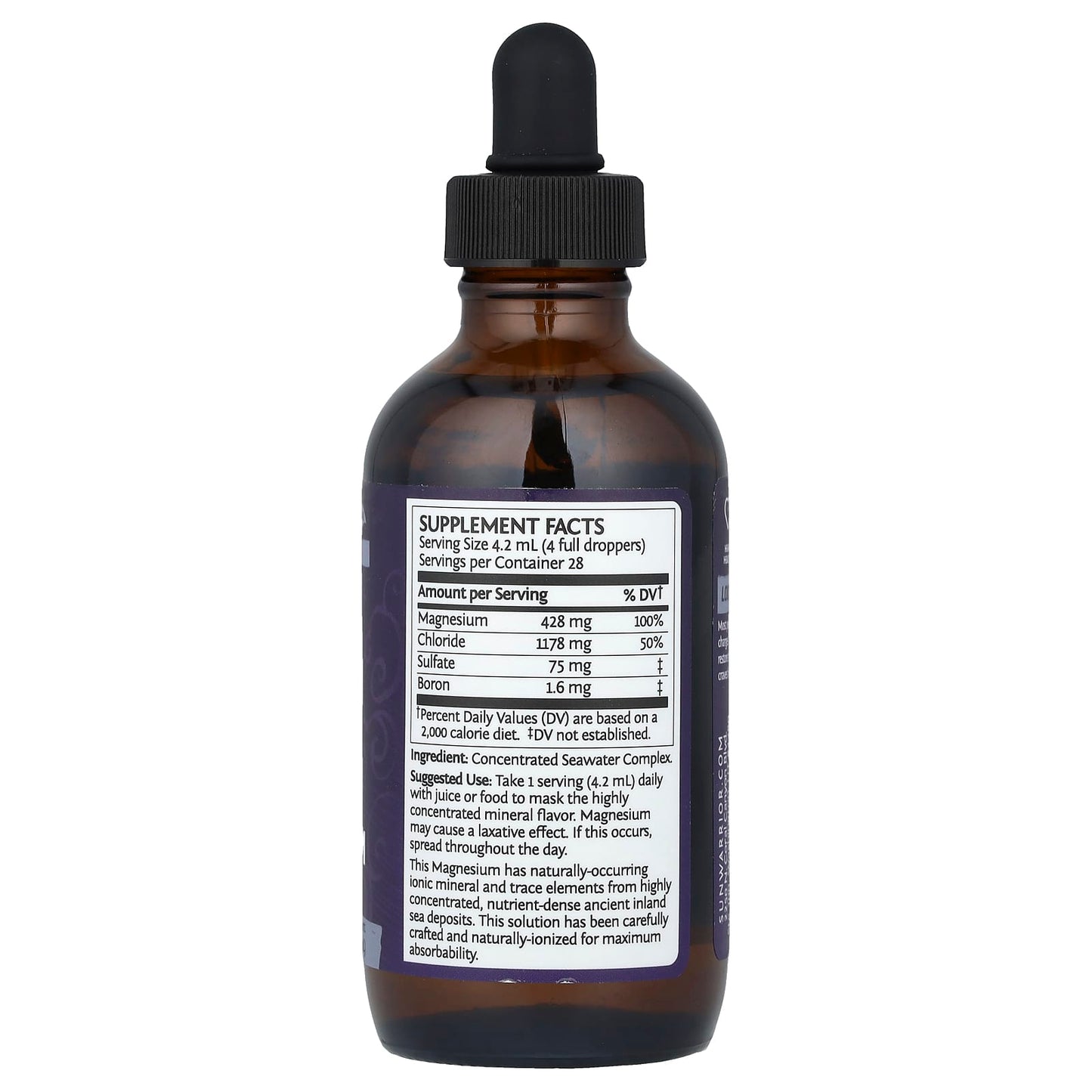 Sunwarrior, Magnesium, 4 fl oz (118 ml) - Image 2