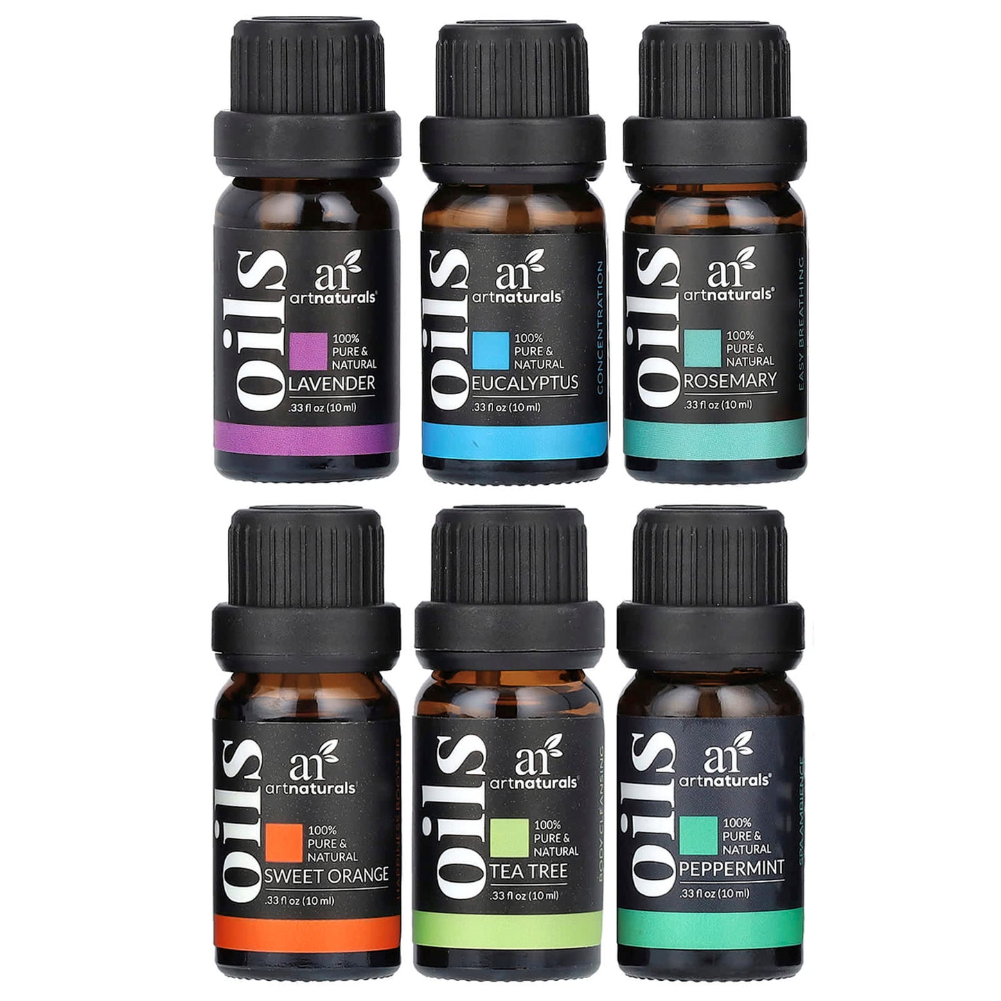 Essential Oils Set - 6 Piece Therapeutic Grade Aromatherapy Kit - Image 1