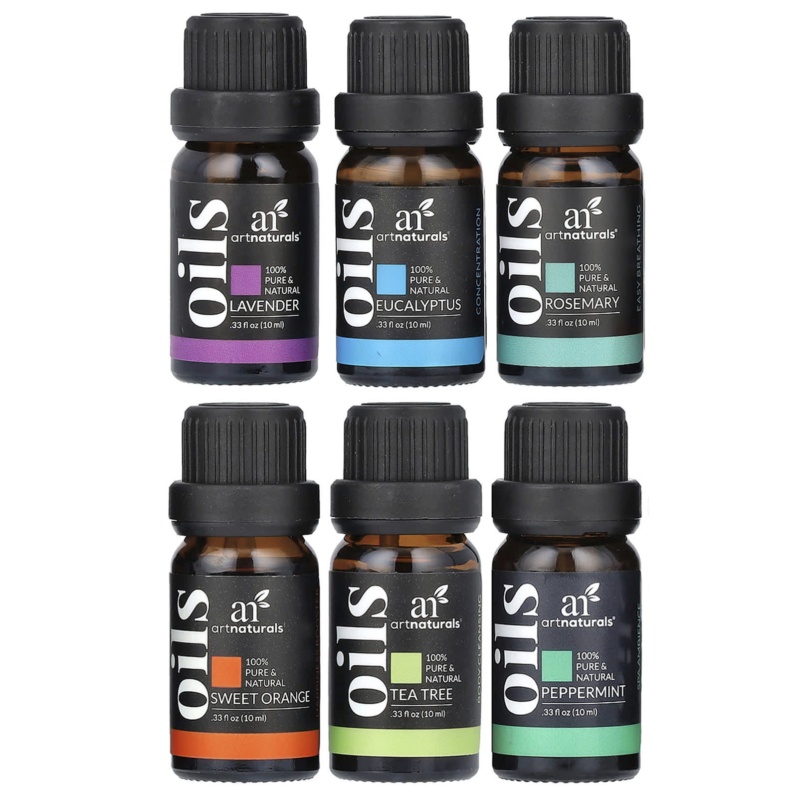 Essential Oils Set - 6 Piece Therapeutic Grade Aromatherapy Kit - Image 1