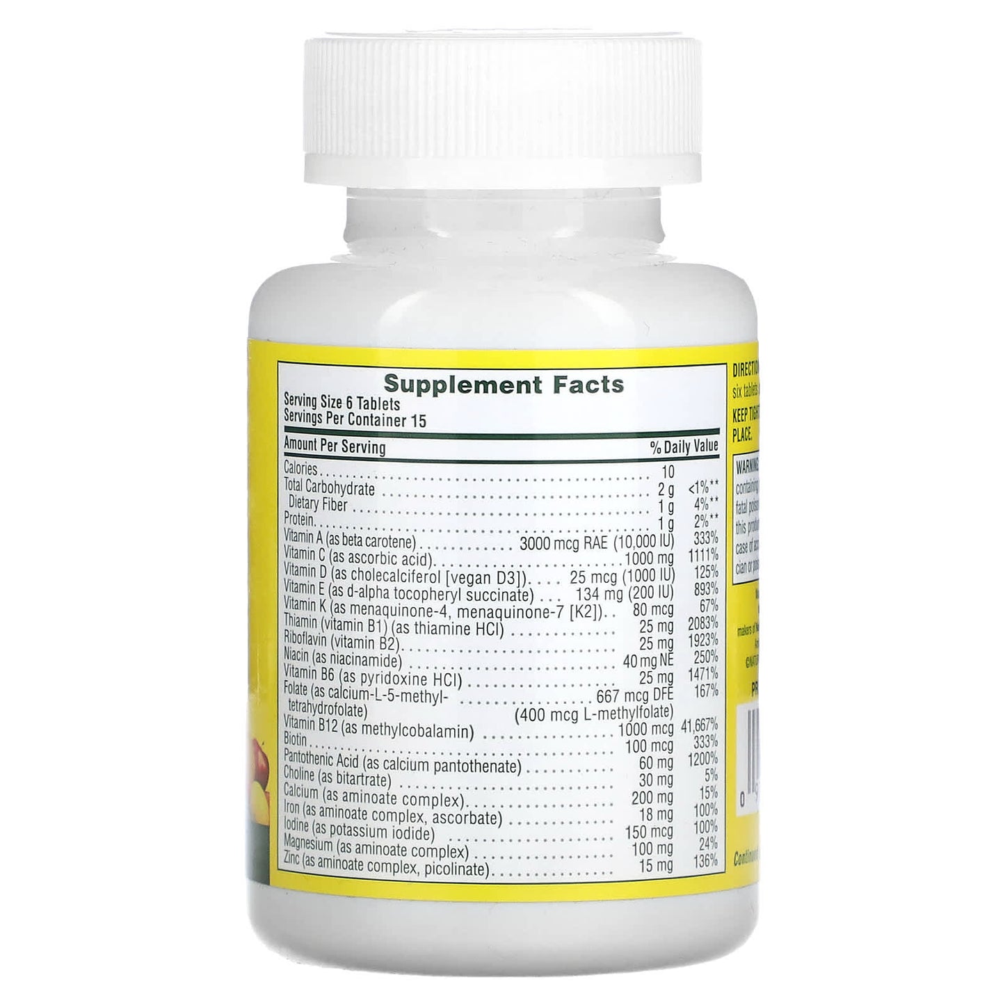NaturesPlus, Source of Life, Original Mini-Tabs, Multi-Vitamin & Mineral Supplement with Concentrated Whole Food , 90 Tablets - Image 2
