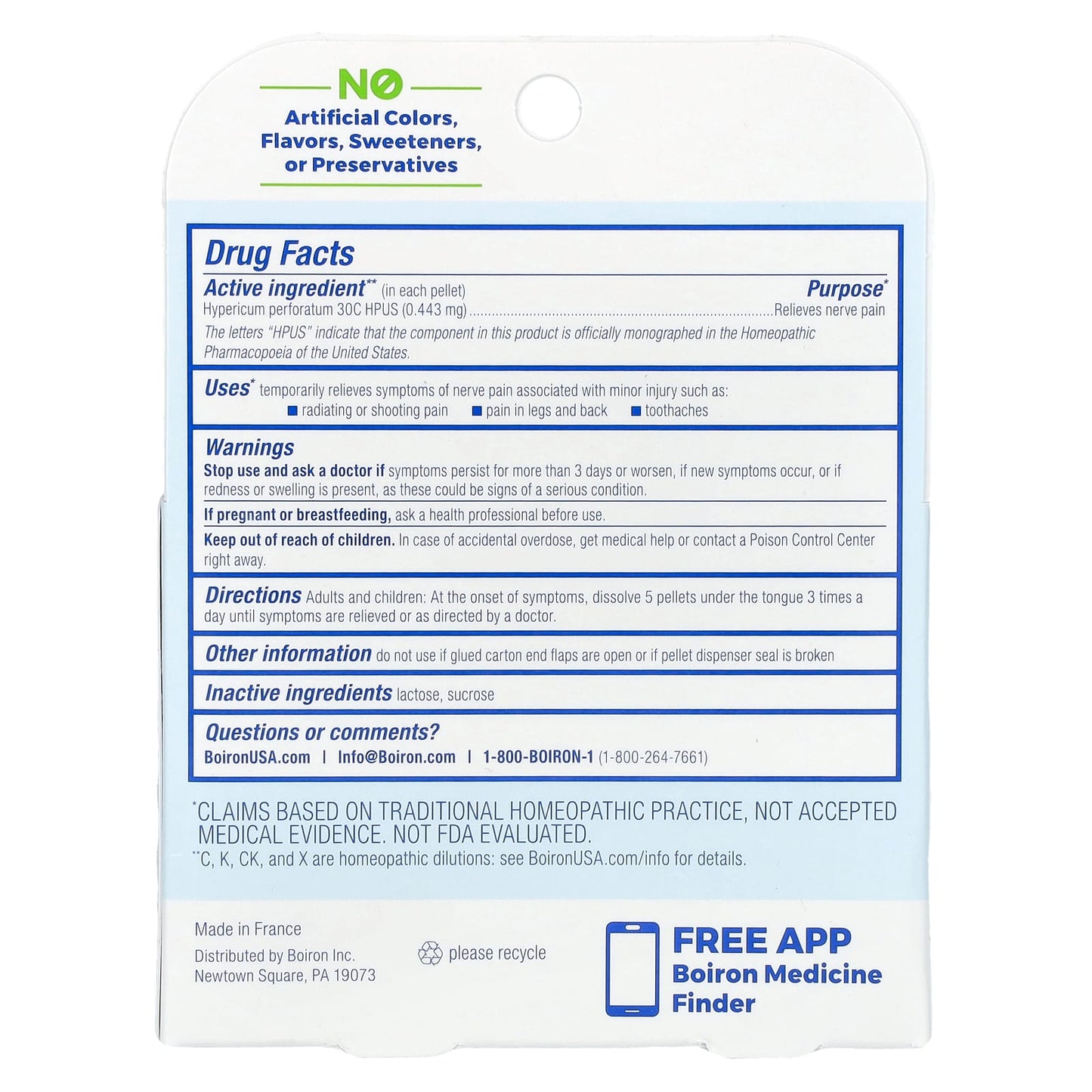 Boiron Hypericum Perforatum for Nerve Pain Relief 30C, 3 Tubes, 240 Pellets - Image 2