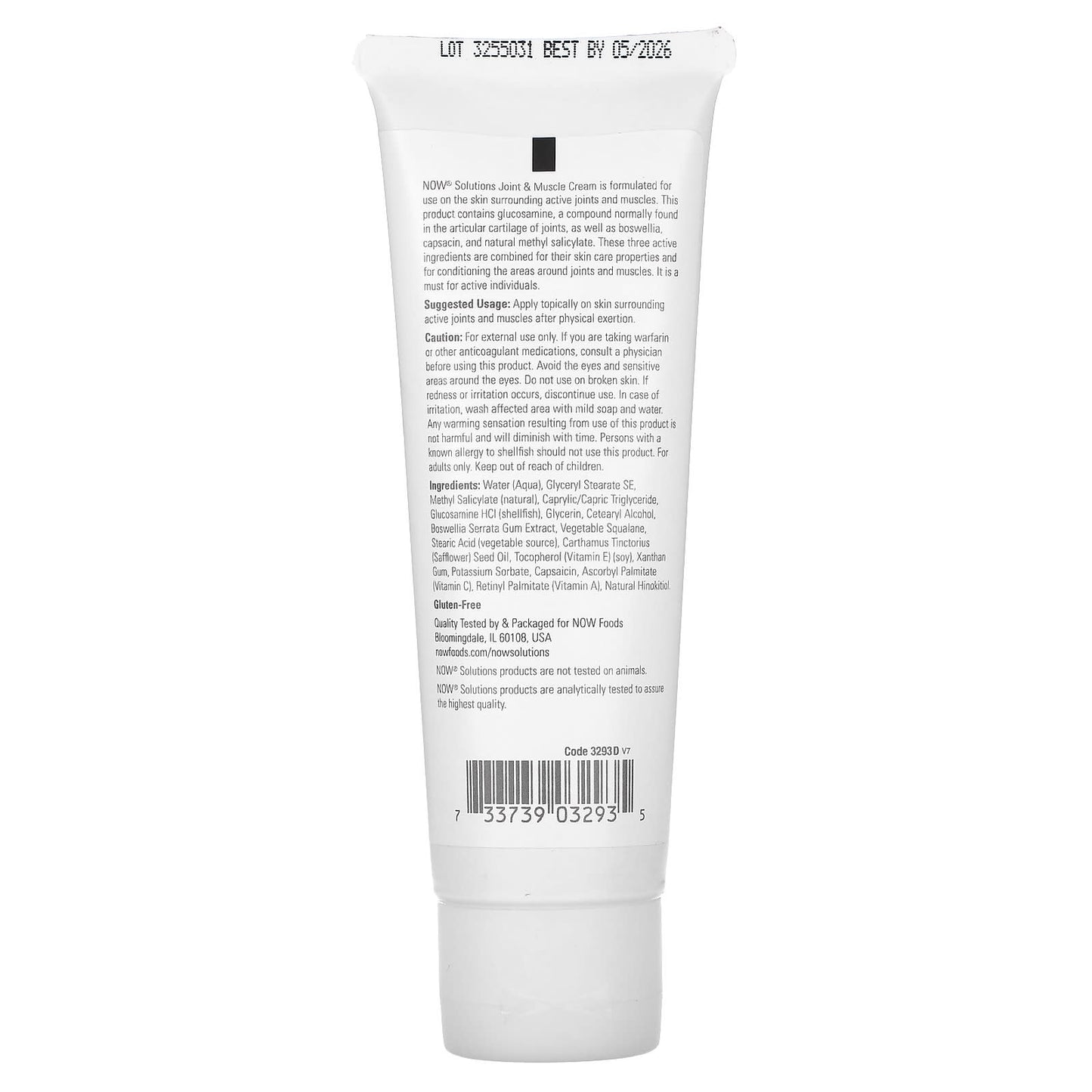 NOW Foods, Solutions, Joint and Muscle Cream, 4 fl oz (118 ml) - Image 2